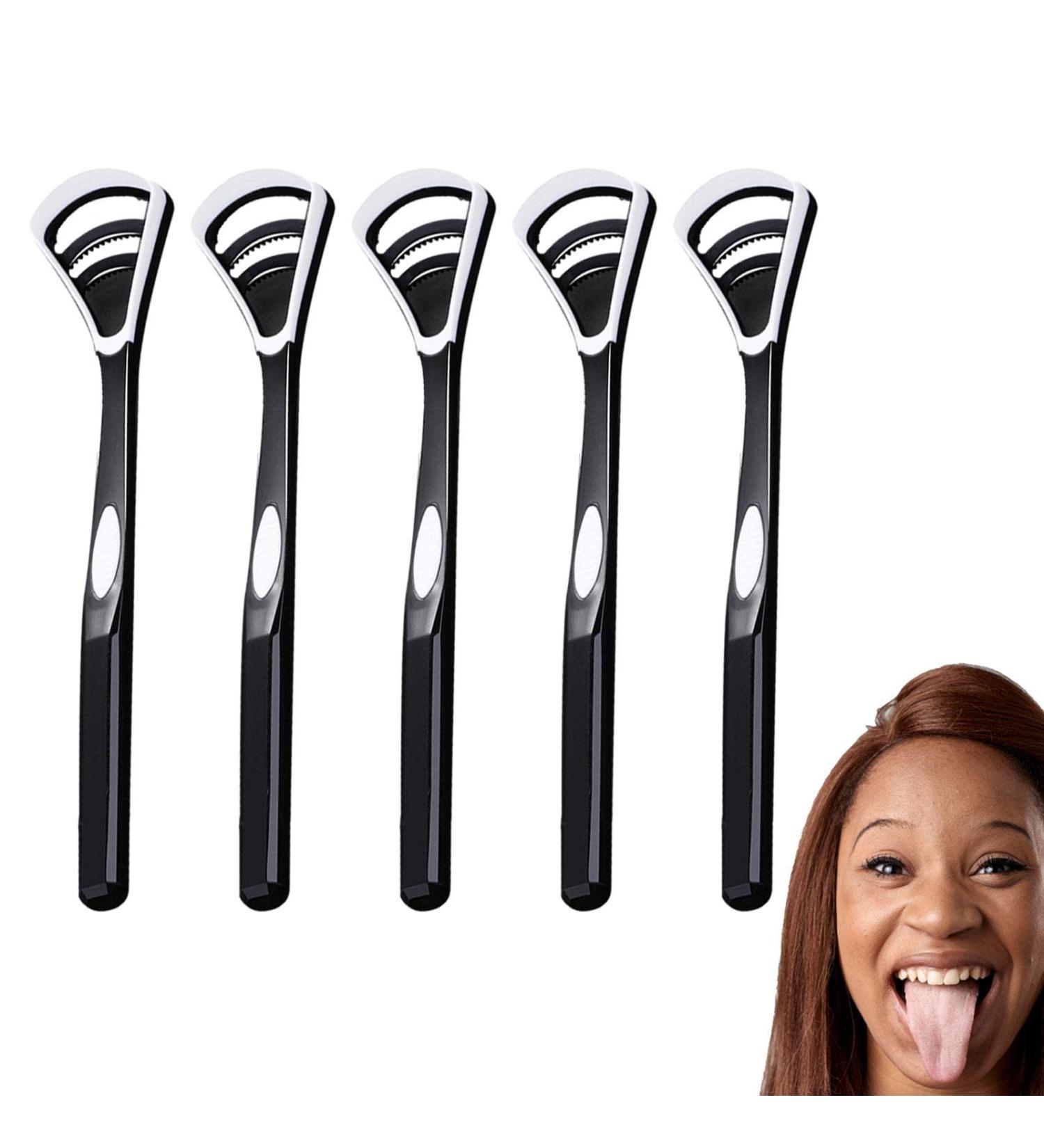 Okuyan Tongue Brush Set - 5 Ergonomic Tongue Cleaners for Fresh Breath & Oral Hygiene - Buy Online on GoSupps.com