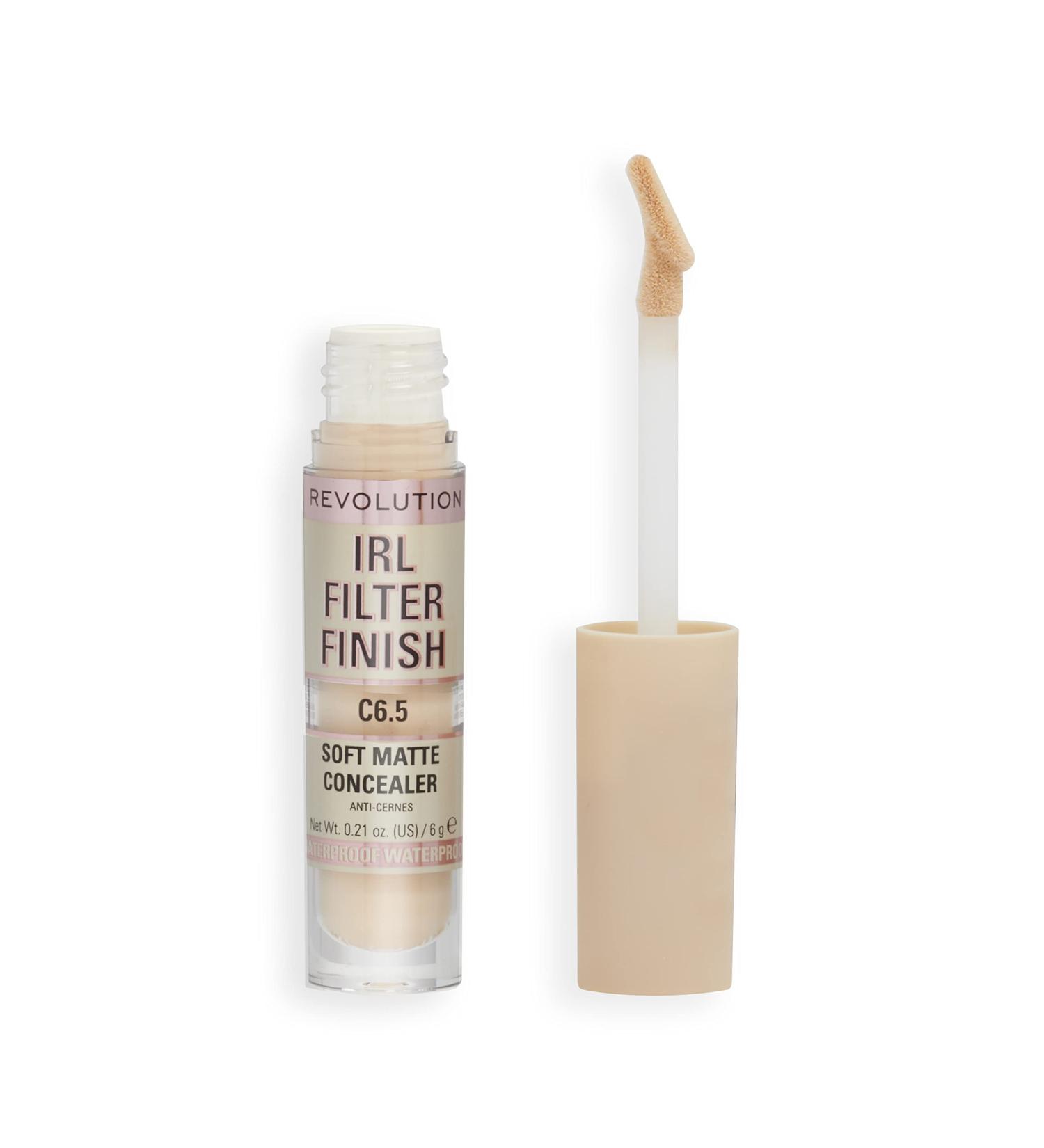 Makeup Revolution IRL Filter Finish Soft Matte Concealer C6.5 - 6g Pack | Medium to Full Coverage for Light to Medium Skin Tones - Buy Online on GoSupps.com