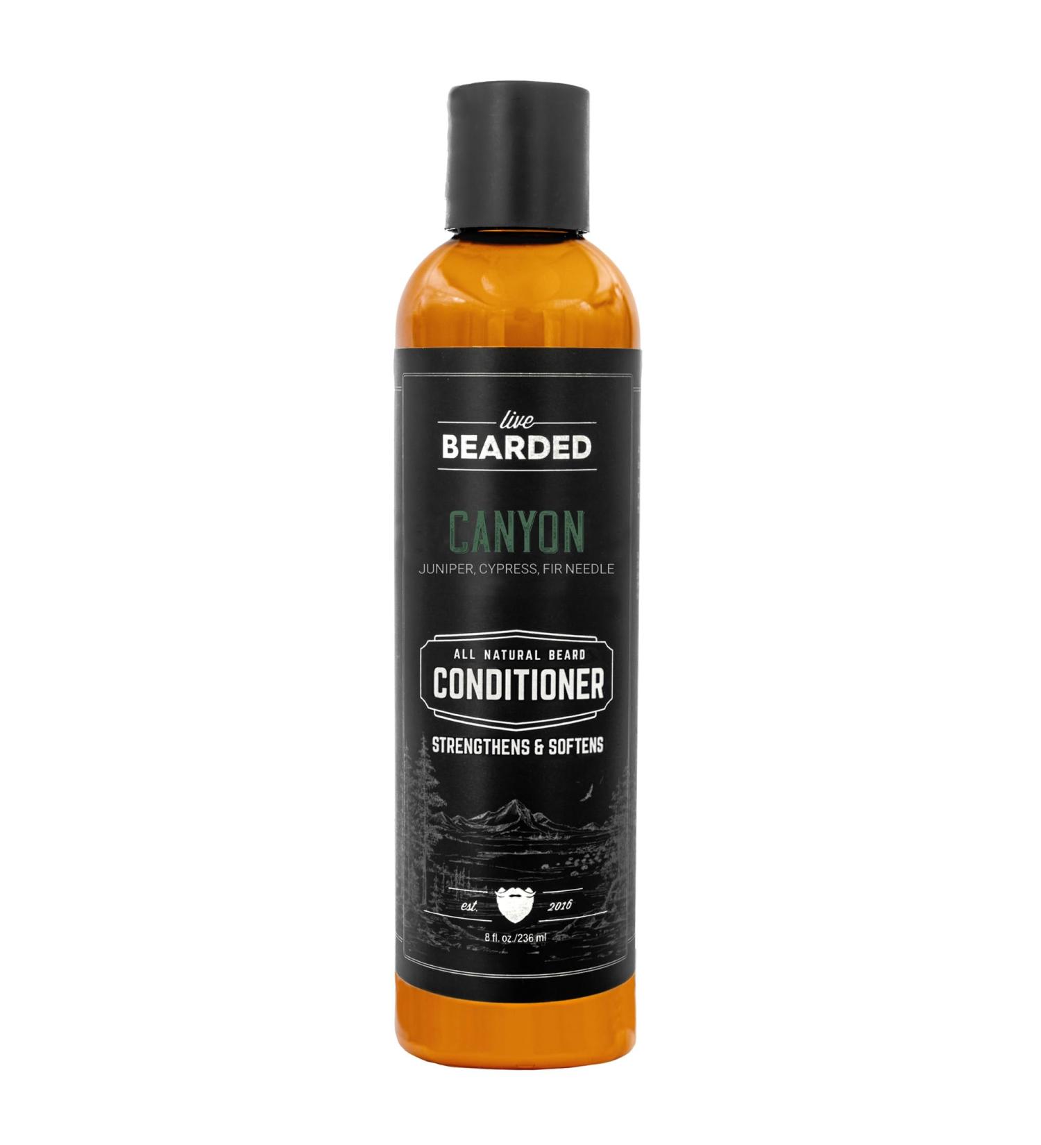Live Bearded Beard Conditioner - Canyon - All-Natural Facial Hair Care with Biotin & Oils - 8 oz - Strengthens & Softens - Made in the USA - Buy Online on GoSupps.com