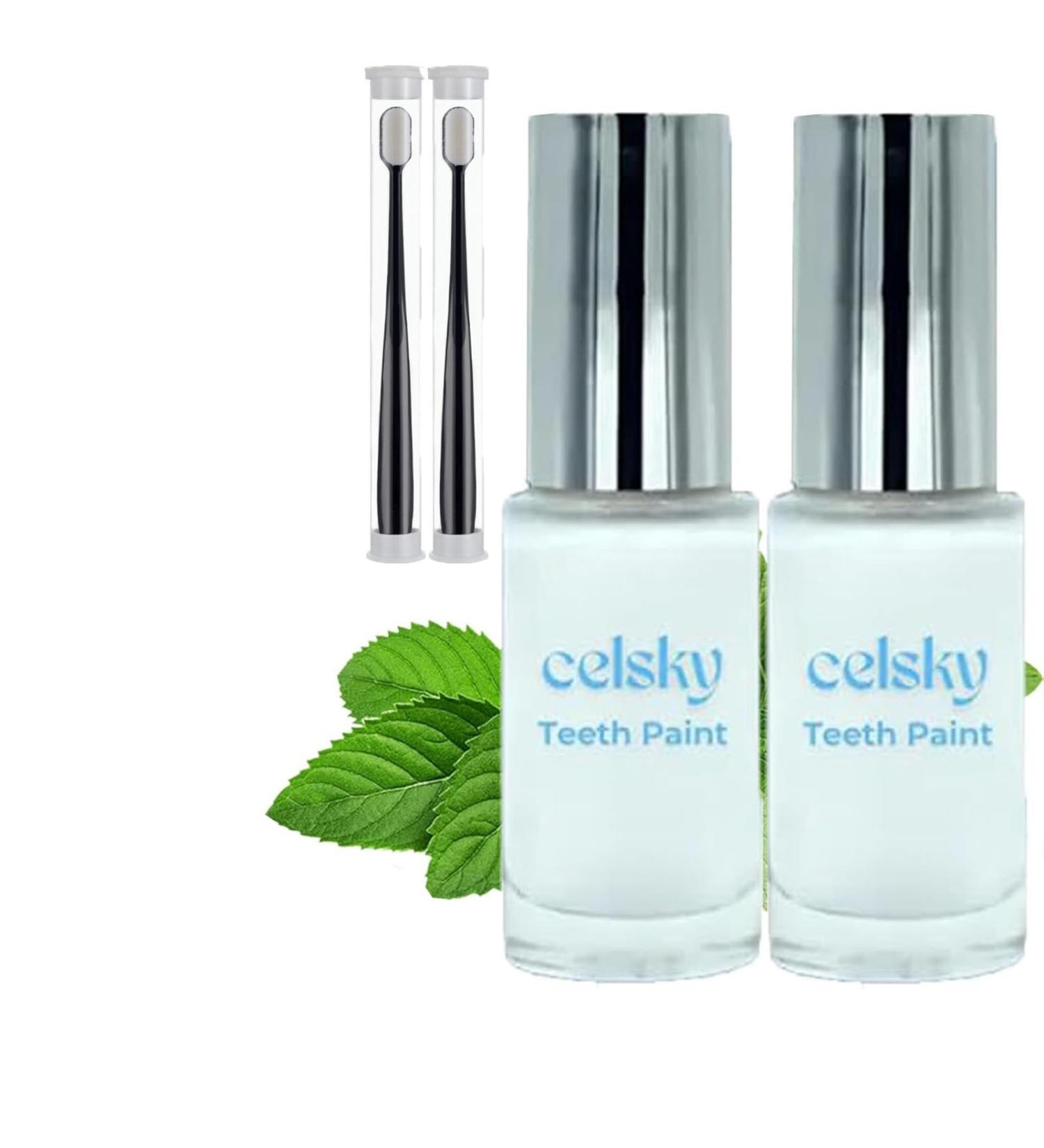Celsky Paint Celsky Smile Tooth Paint Instant Teeth Whitening Paint Natural Teeth Whitening Paint Long Lasting Whitening No Sensitivity and Easy (2pcs) - Buy Online on GoSupps.com