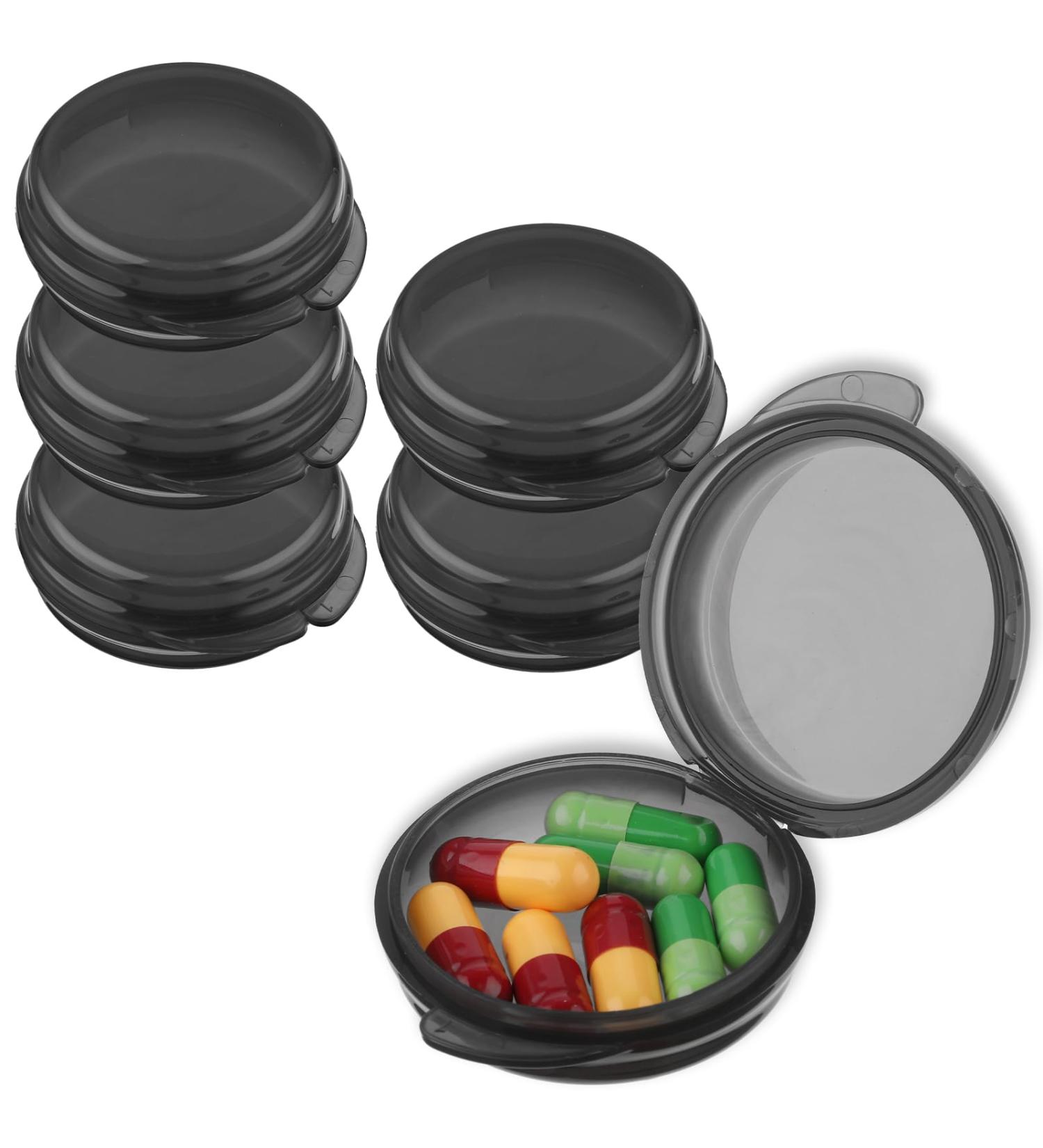 Buy WLLHYF 5 Packs Mini Pill Box - Portable Travel Pill Organizer - Compact Vitamin Holder (5 Black) - International Shipping Available - Buy Online on GoSupps.com