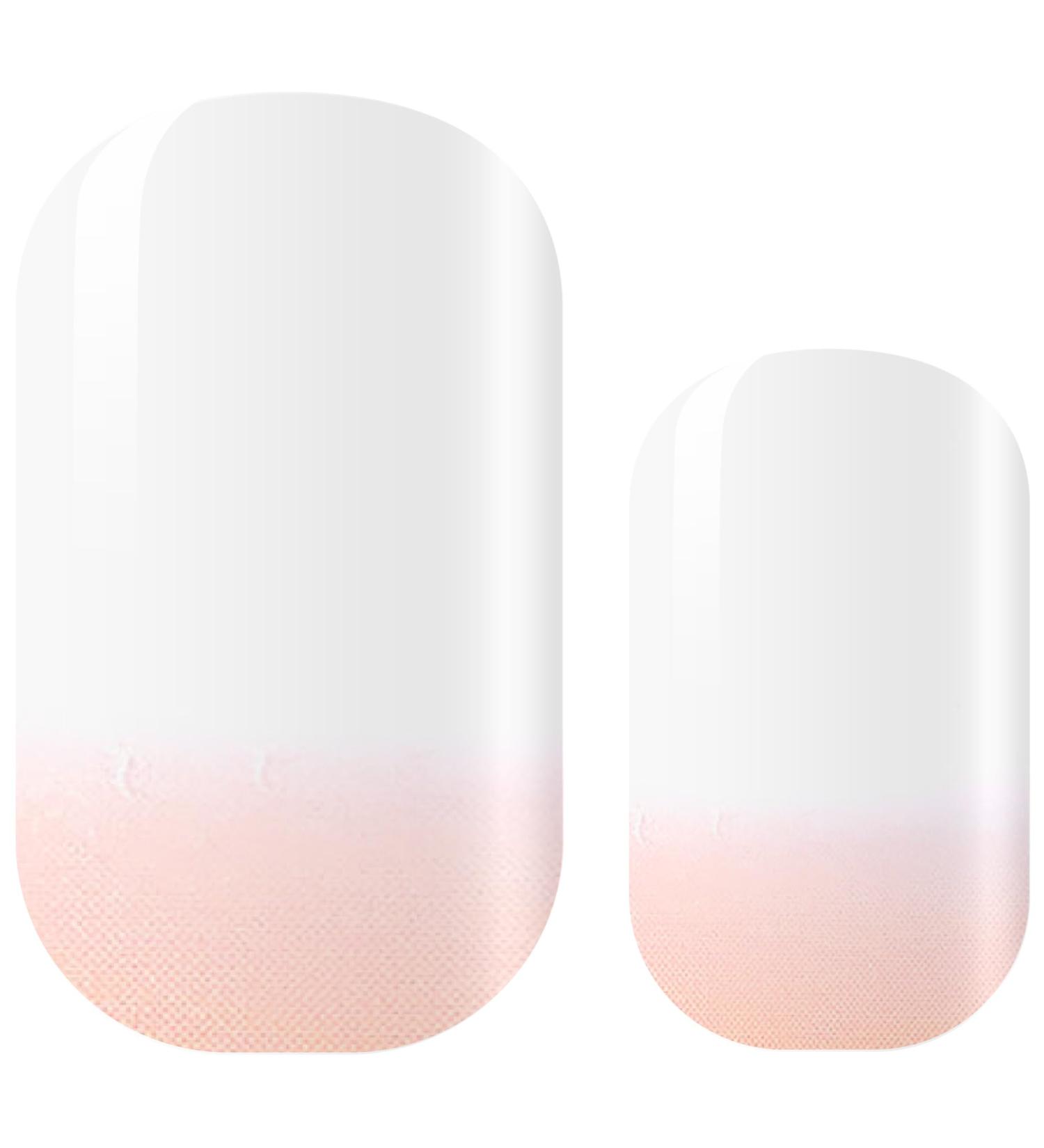 Avoa Beauty nail film -"baby boomer" gradient pink white course ombre nail nail art design 16 thin self -adhesive long -lasting nail wraps