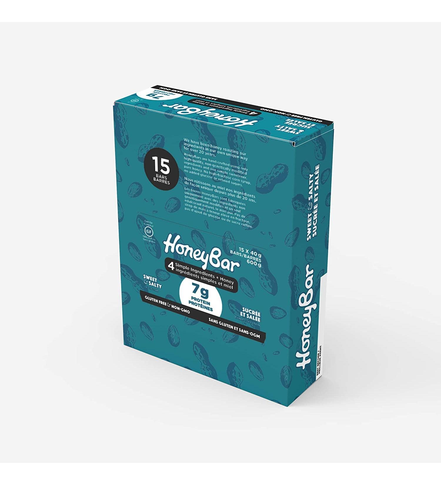 HoneyBar Snack Bars Sweet & Salty Gluten-Free Non-GMO Vegetarian 40 g bars 15 count - Buy Online on GoSupps.com