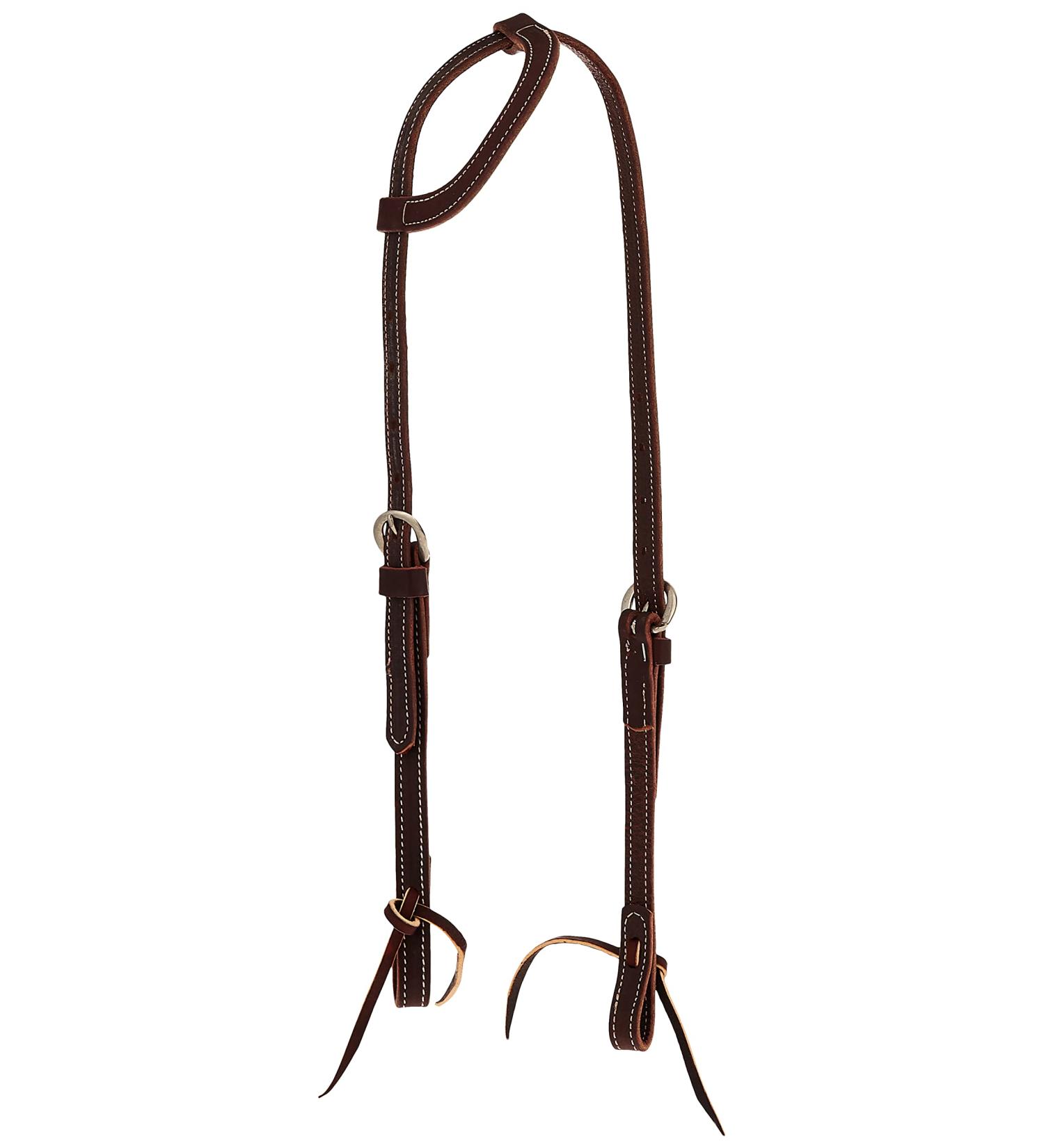 Weaver Leather Latigo Leather Flat Sliding Ear Headstall Burgundy ,One Size