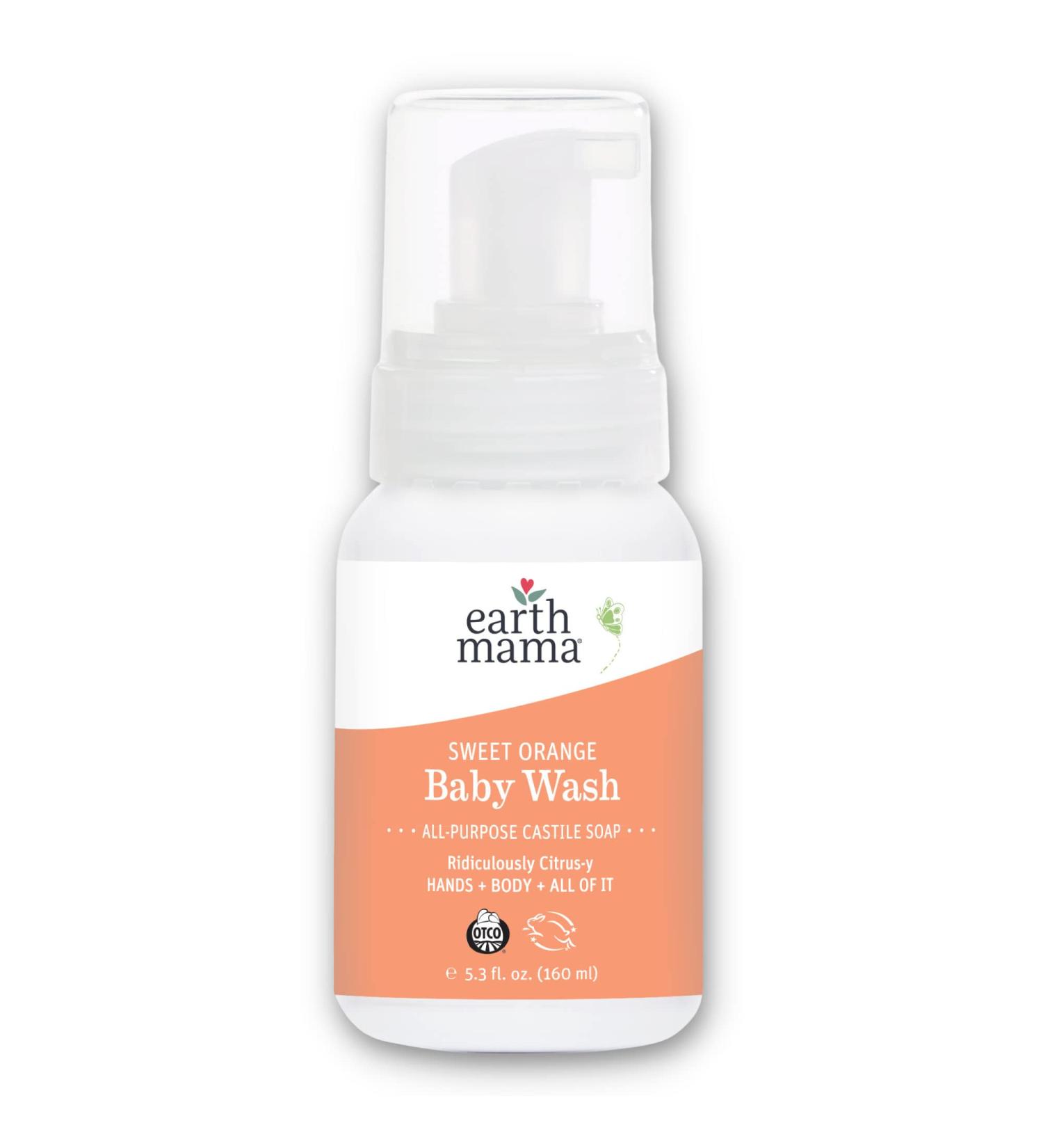 Earth Mama Sweet Orange Foaming Hand Soap 5.3oz | All-Purpose Castile Body Wash | Vegan & Organic - Buy Online on GoSupps.com