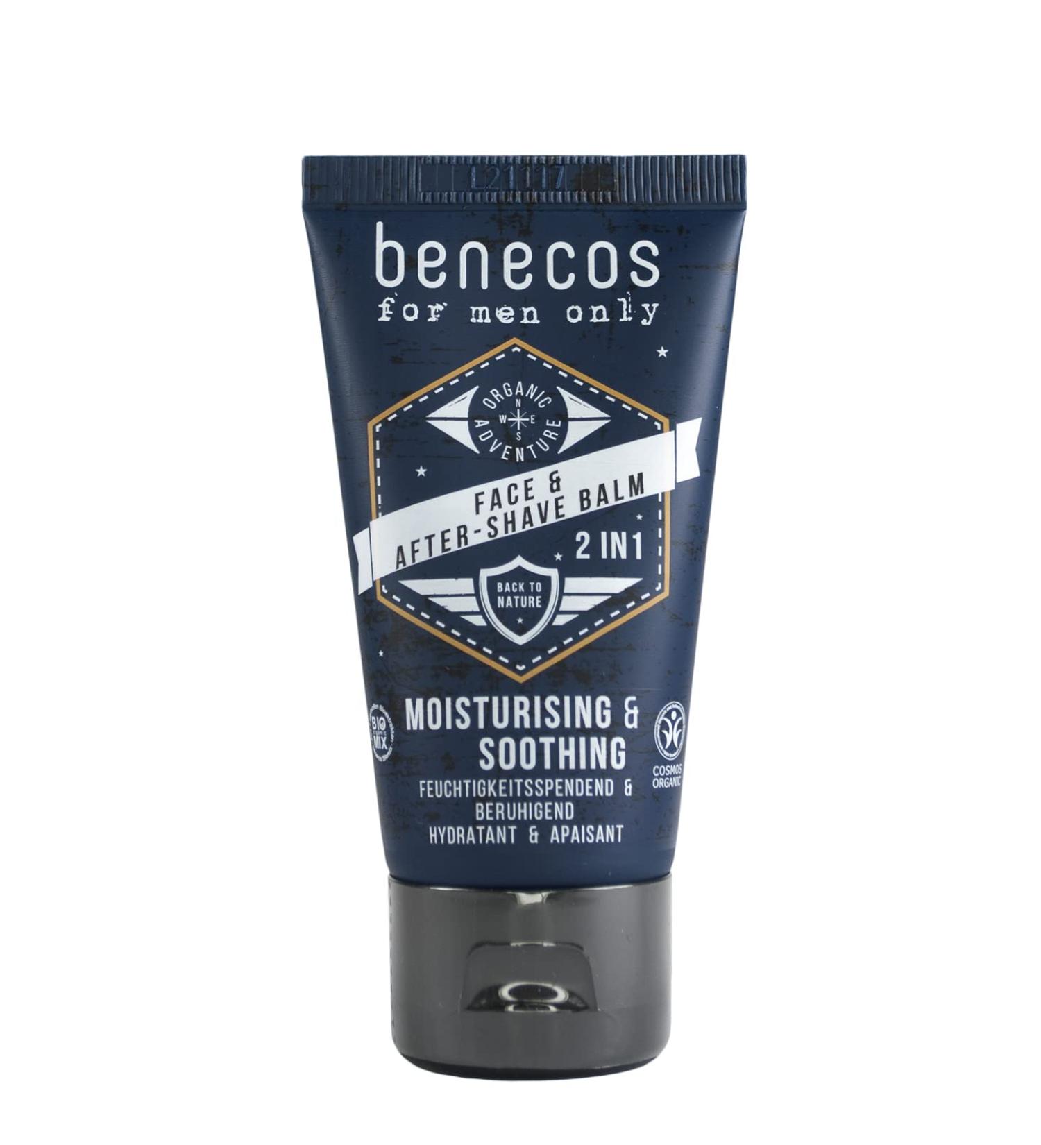 Benecos Organic Cosmetics Face & Aftershave Balm 2-in-1 | Vegan | 50 ml | International Shipping Available - Buy Online on GoSupps.com