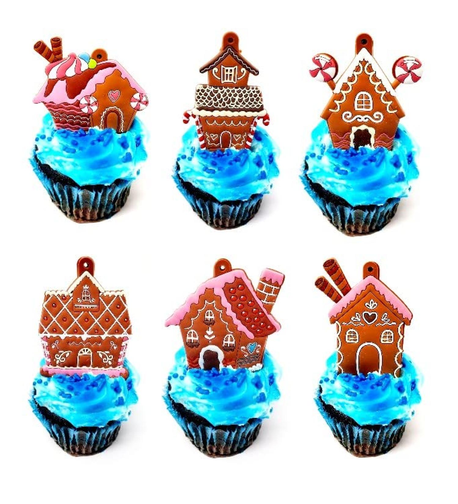 Gingerbread House Winter Wonderland Christmas Holiday Themed Cake Cupcake Topper Set - Buy Online on GoSupps.com