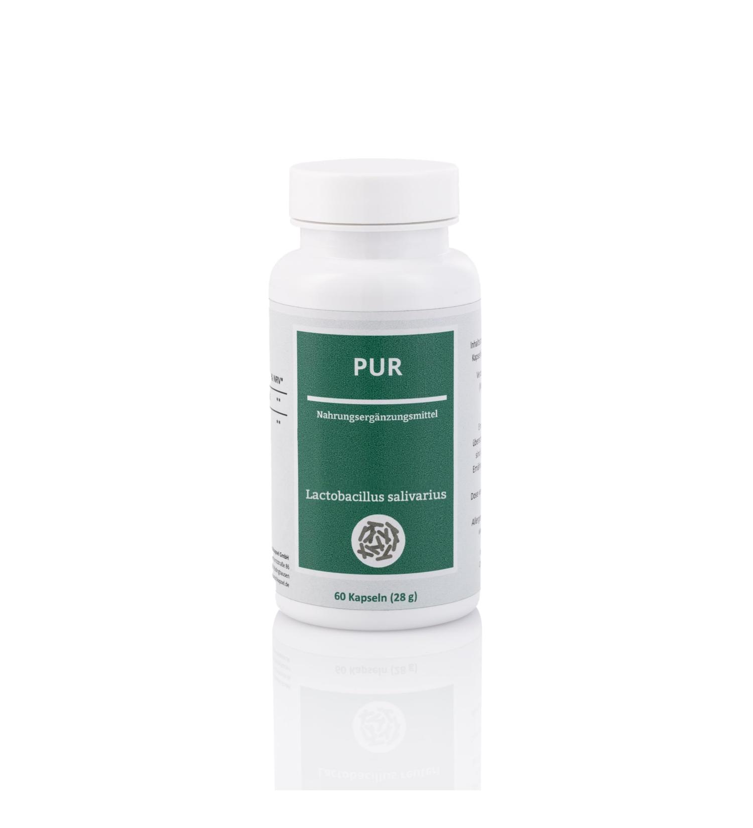 Lactobacillus salivarius Pur 2 billion (2 x 10 9) CFU in two sizes (60 capsules)