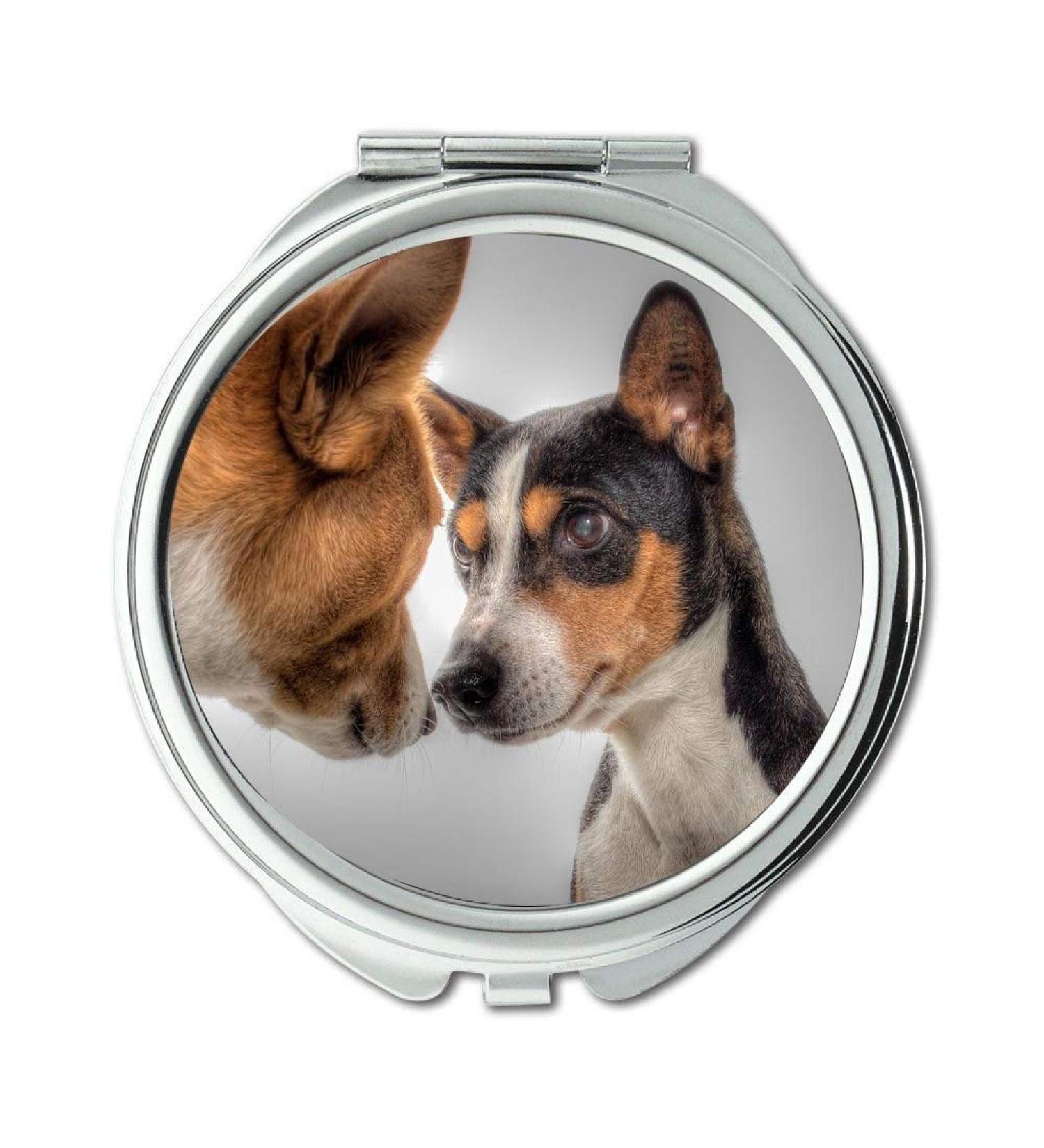 Mirror makeup mirror Dogs Dog Fur Pets Sitting Dog Nos Animals Pocket Mirror portable mirror - Buy Online on GoSupps.com