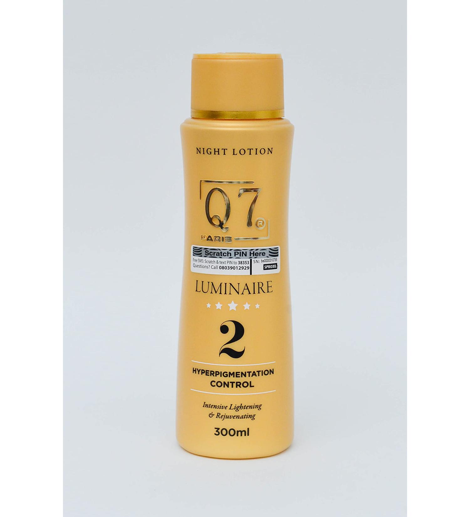 Q7Paris Luminaire Lotion 2 | Hyperpigmentation Control Intensive Lightening & Rejuvenating Night Lotion | Ultimate Skin Solution for Hydration & Acne Scars| Suitable for All Skin Types - 300ml