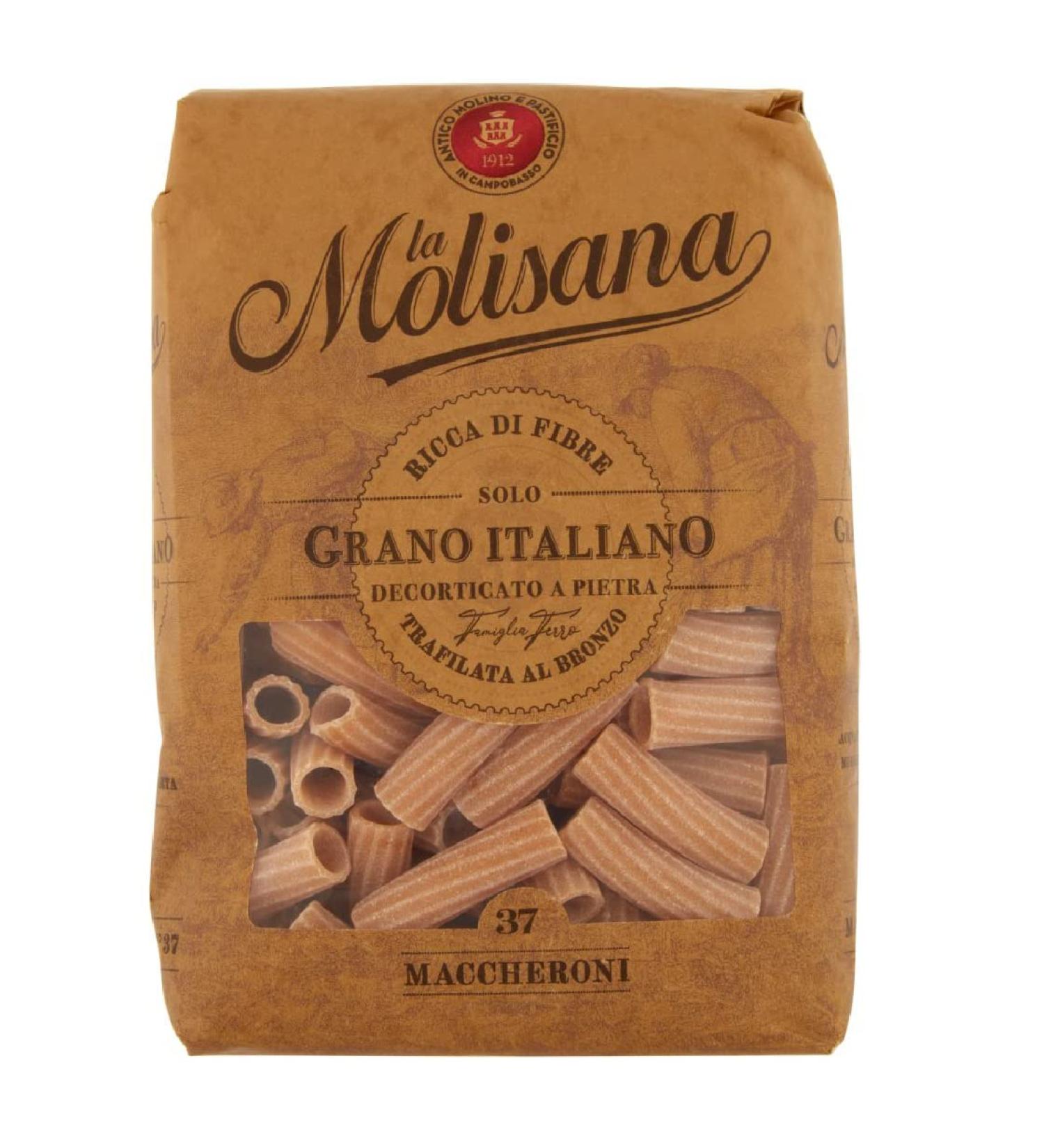  Italian Gourmet E.R. La Molisana Pasta Integrale Maccheroni No. 37 Whole Grain Pasta 100% Italian Wheat Bronze Paste 500g + Italian Gourmet Polpa di Pomodoro 400g - Buy Online on GoSupps.com
