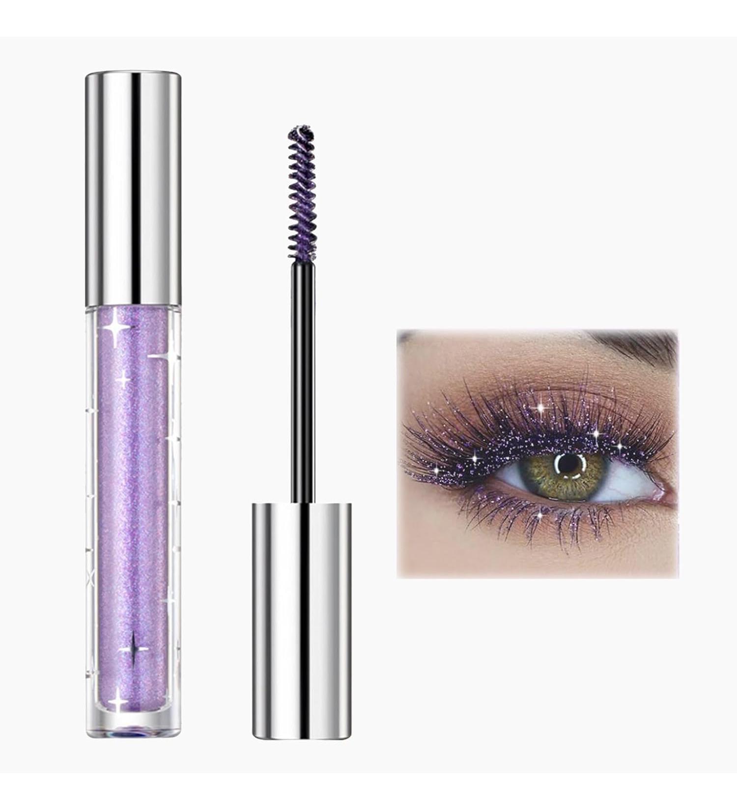  CESGIGO Glitter mascara volumizing mascara in gold silver waterproof glittery purple for parties weddings (purple 1) - Buy Online on GoSupps.com