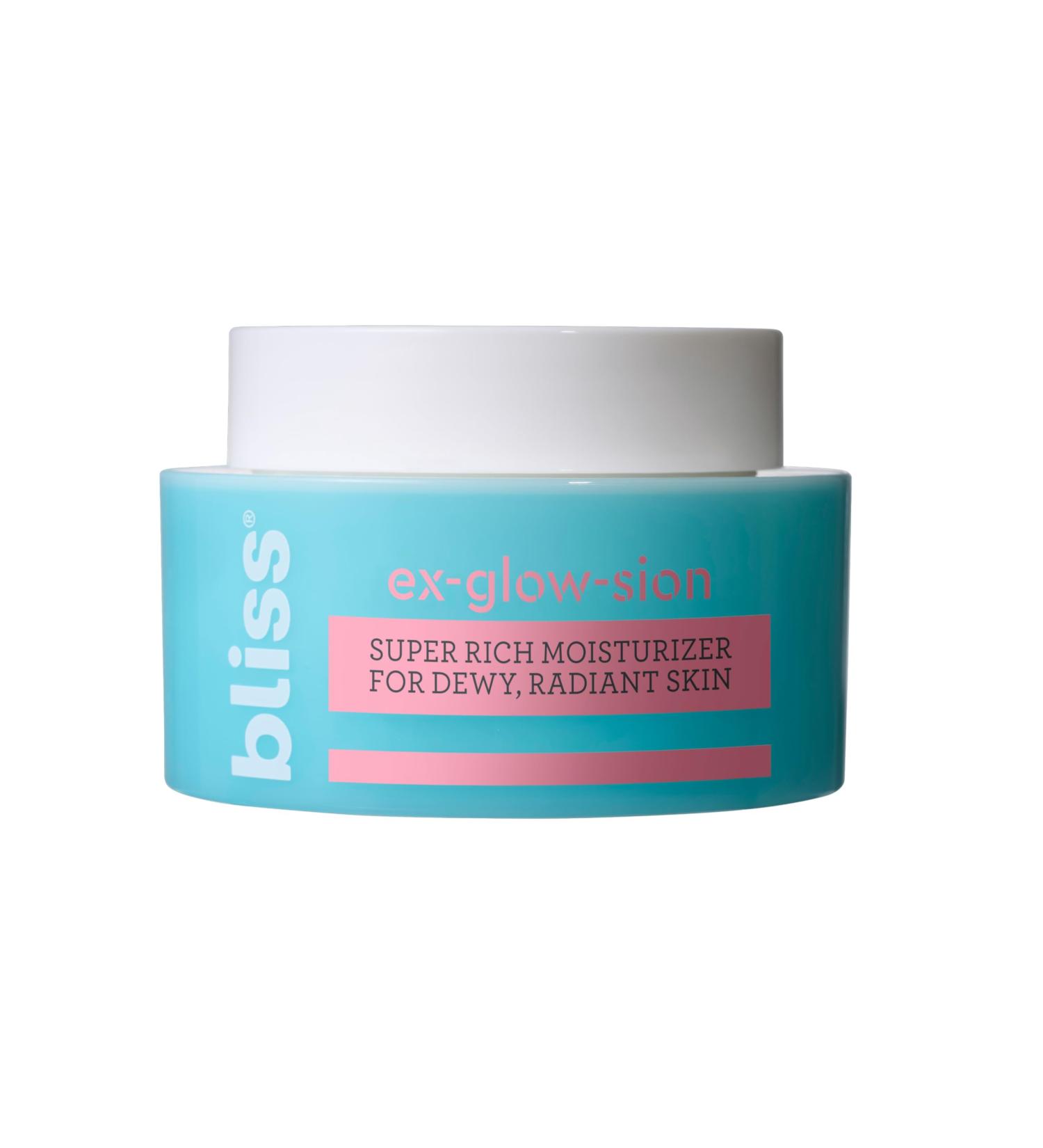 bliss Ex-glow-sion Super Rich Face Moisturiser For Dewy & Radiant Skin Advanced Shea Butter Nourishes Hydrates Vegan Cruelty-Free 50 ml