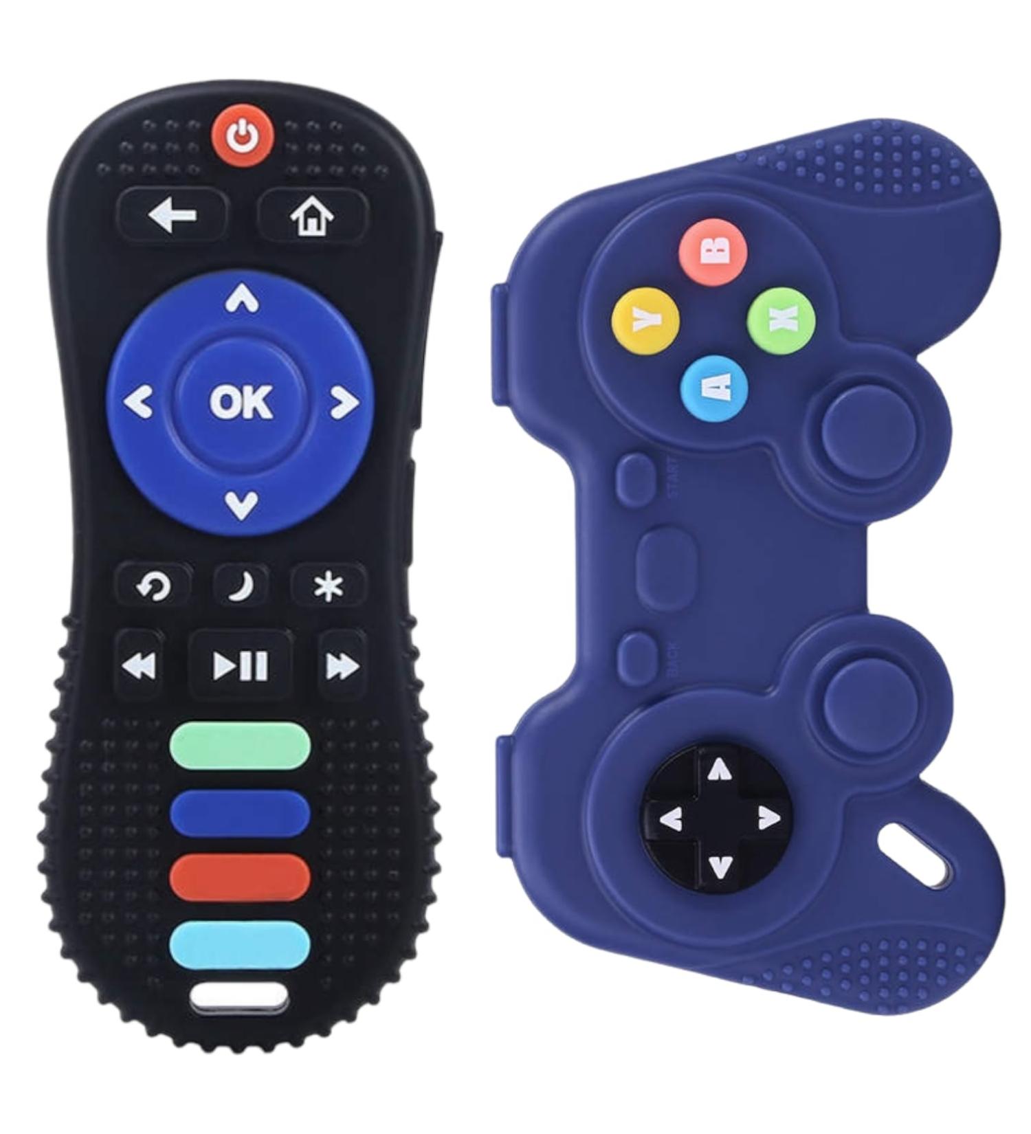 Gigi Kids Bite Rings for Babies | Silicone TV Remote & Gamepad Teether | Easter Gifts for Children 3 Months+ | Black & Blue - Buy Online on GoSupps.com
