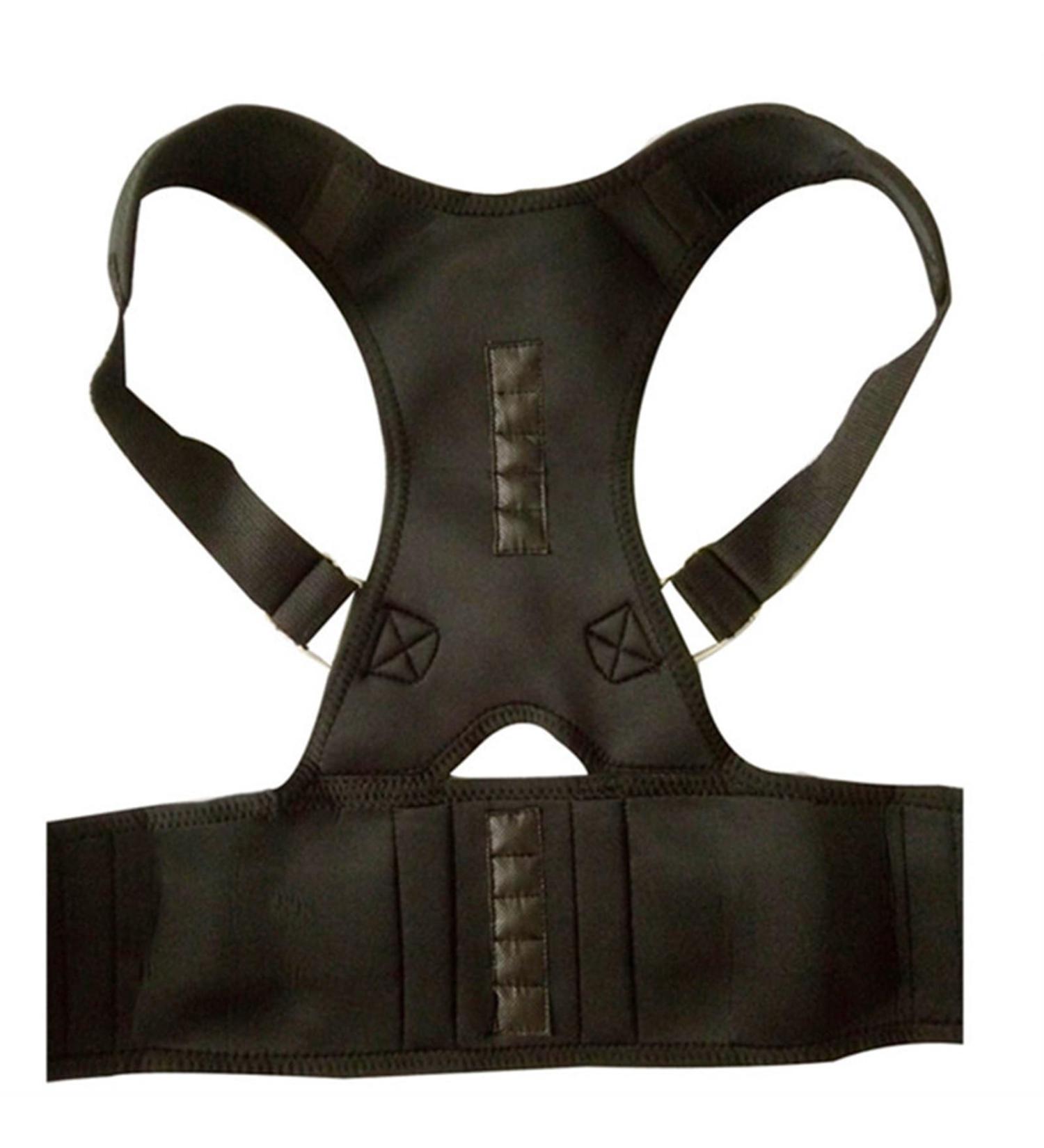 Magnetic Therapy Posture Corrector & Lumbar Support Belt - Back Brace for Scoliosis & Hunchback - Large Black - Buy Online on GoSupps.com