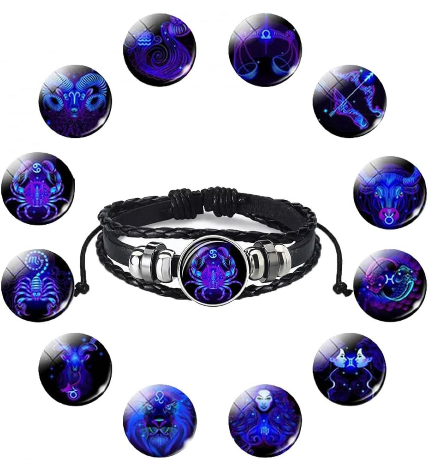 TURSHI Signs Spirit Bracelet 12 Constellation Handmade Bead Woven Multilayer Leather Bracelet Handmade Multilayer Adjustable 12 Constellation Bracelets Glow In The Dark Bracelet for Women Men Cancer - Buy Online on GoSupps.com