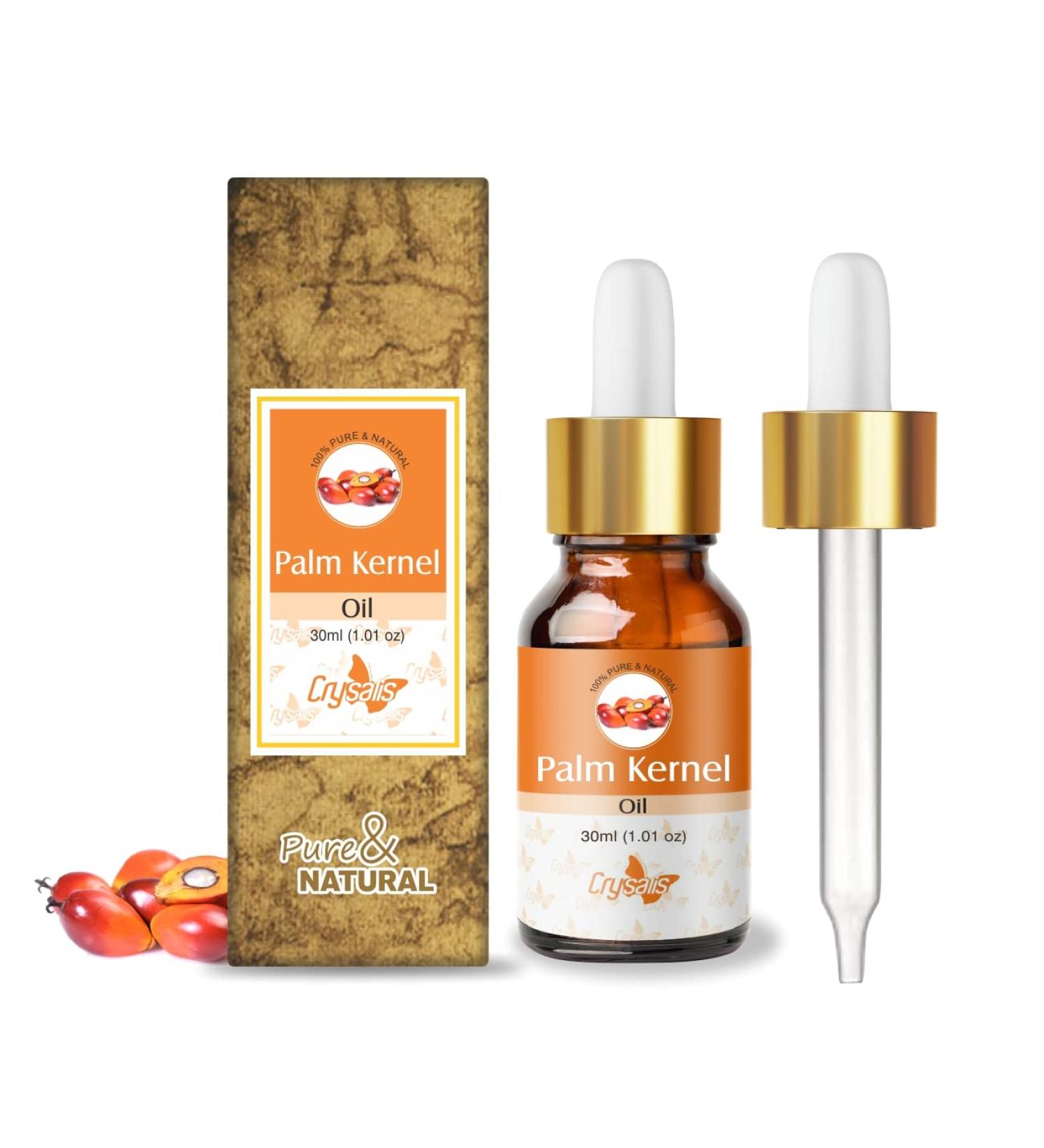 Crysalis Palm Kernel (Elaeis Guineensis) Oil |100% Pure & Natural Undiluted Carrier Oil Organic Standard| Perfect for Skin Care & Hair Care |Aromatherapy Oil| 30ml with Dropper Palm 30 ml (Pack of 1) - Buy Online on GoSupps.com