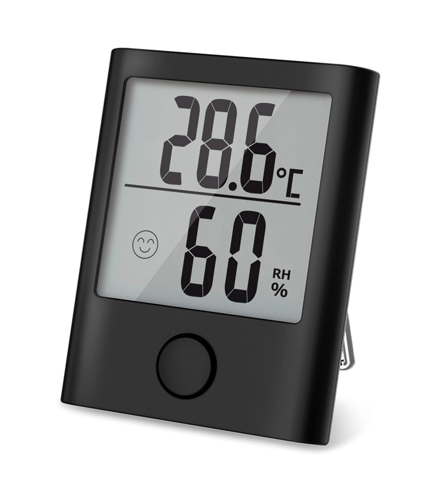 High Accuracy Baldr Hygrometer & Digital Thermometer - Indoor Climate Control Monitor for Baby Room Living Room & Office - Black - Buy Online on GoSupps.com