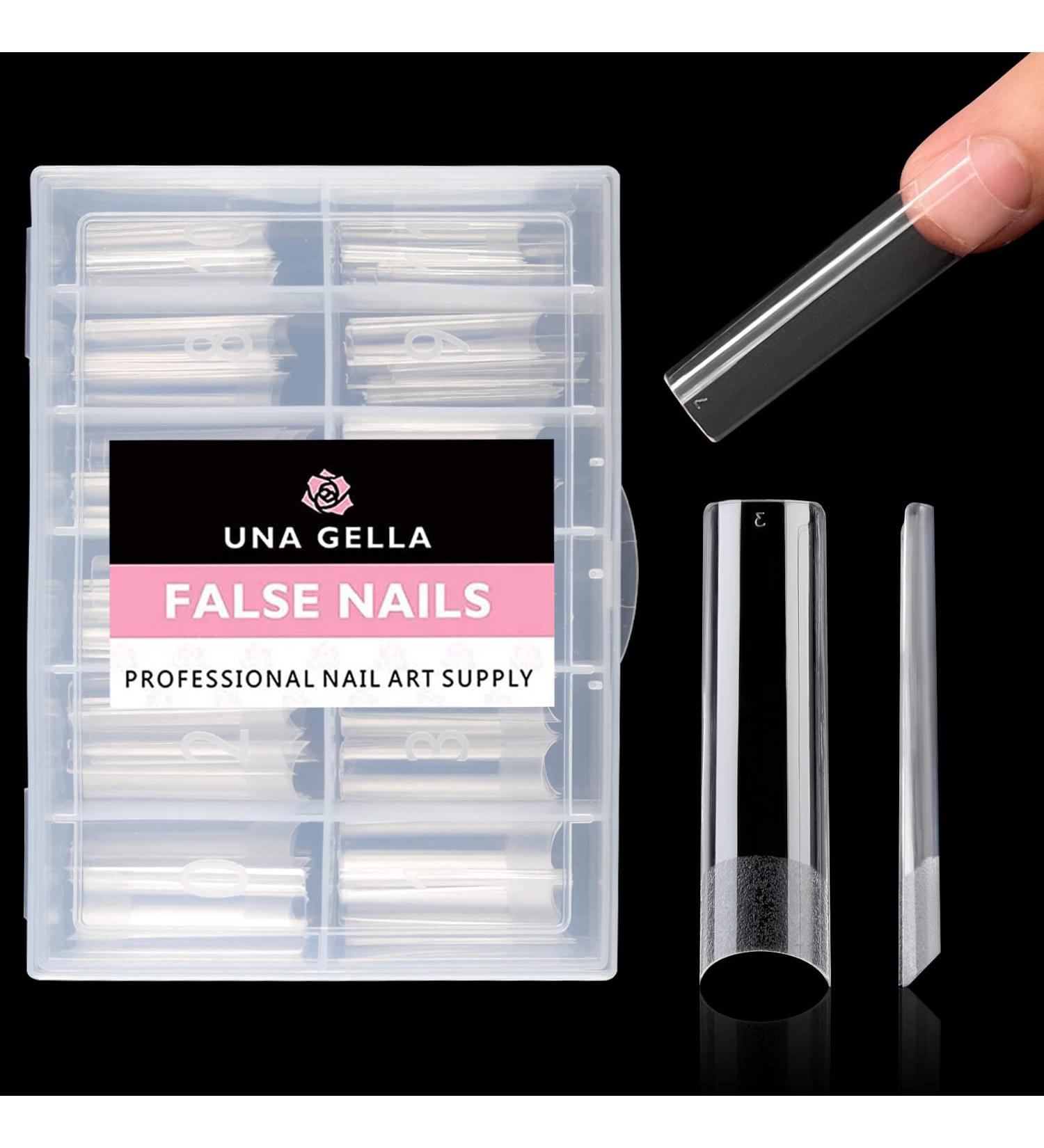 UNA GELLA XXL Soft Gel Tapered Square Nail Tips - 120PCS, Extra Long & Full Cover for Perfect Fit - Ideal for Nail Extension at Home or Salon - Buy Online on GoSupps.com