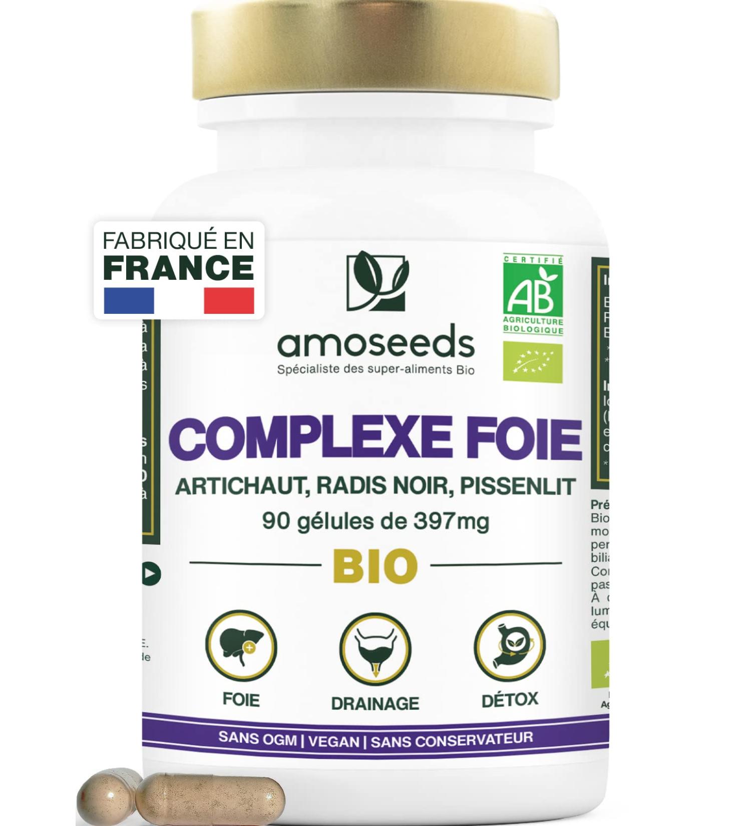 Organic Liver Detox | Powerful Detoxifying Draining Improves Digestion | Artichoke Black Radish Dandelion | 90 Vegan Capsules | Superior Quality Made in France - Buy Online on GoSupps.com