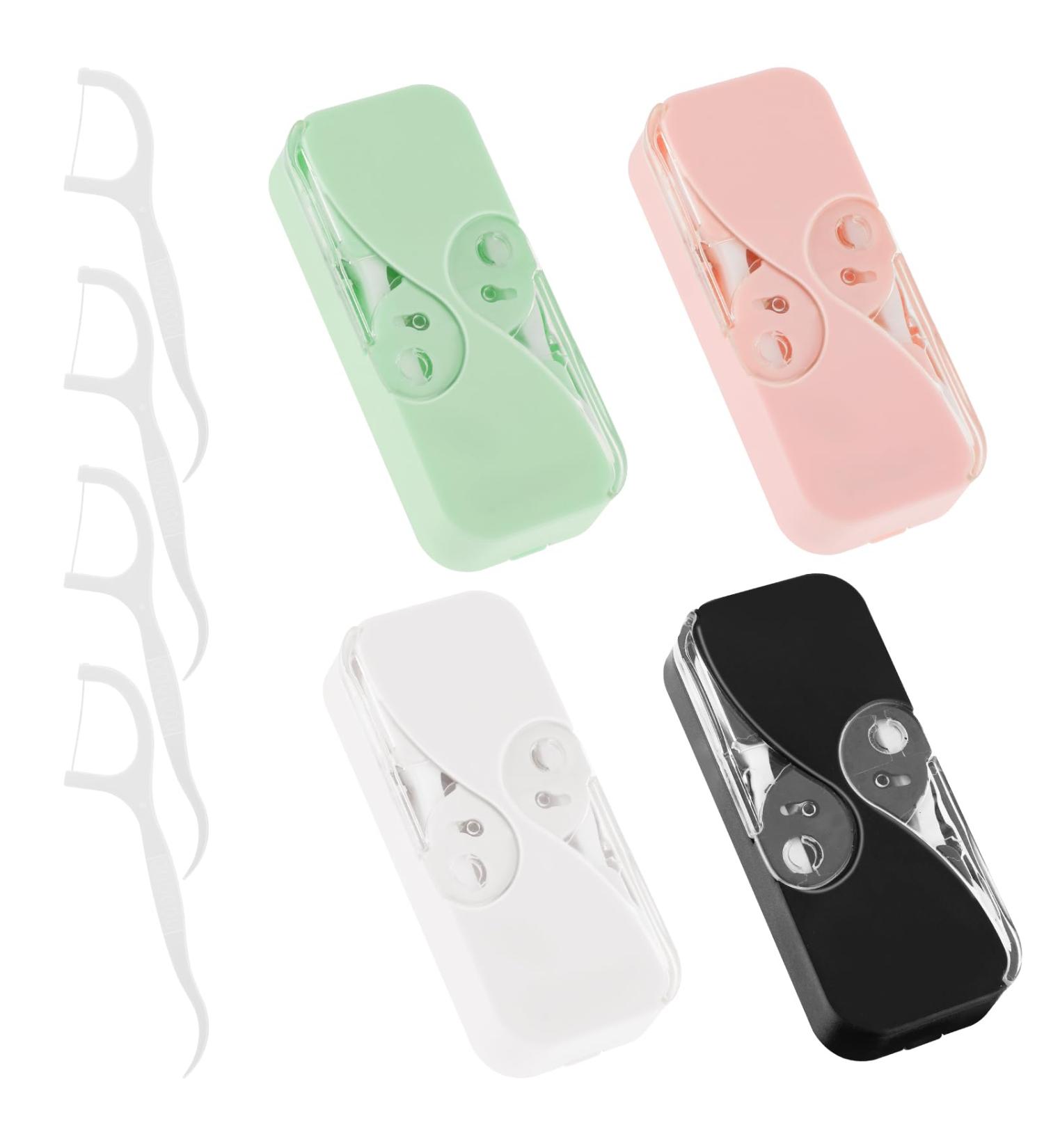 Portable Tooth Powder & Floss Picks - Travel Tooth Flap Pocket Keeper Box | 4 Pieces for Home & Travel - Buy Online on GoSupps.com