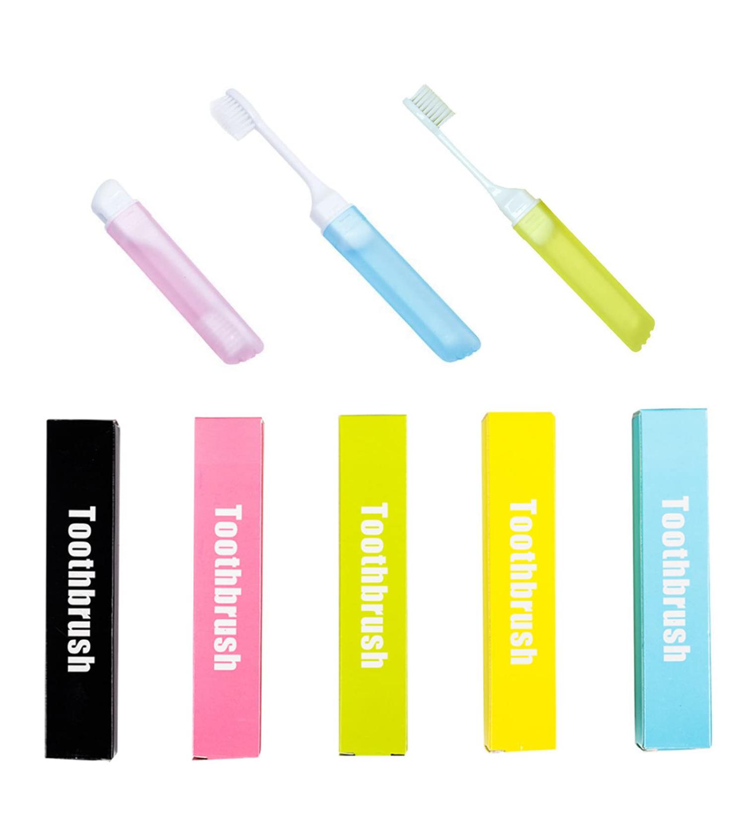 TEEGXDY 5PCS Travel Toothbrush Set - Soft Foldable & Movable - Perfect for Family Trips Camping & School - Buy Online on GoSupps.com