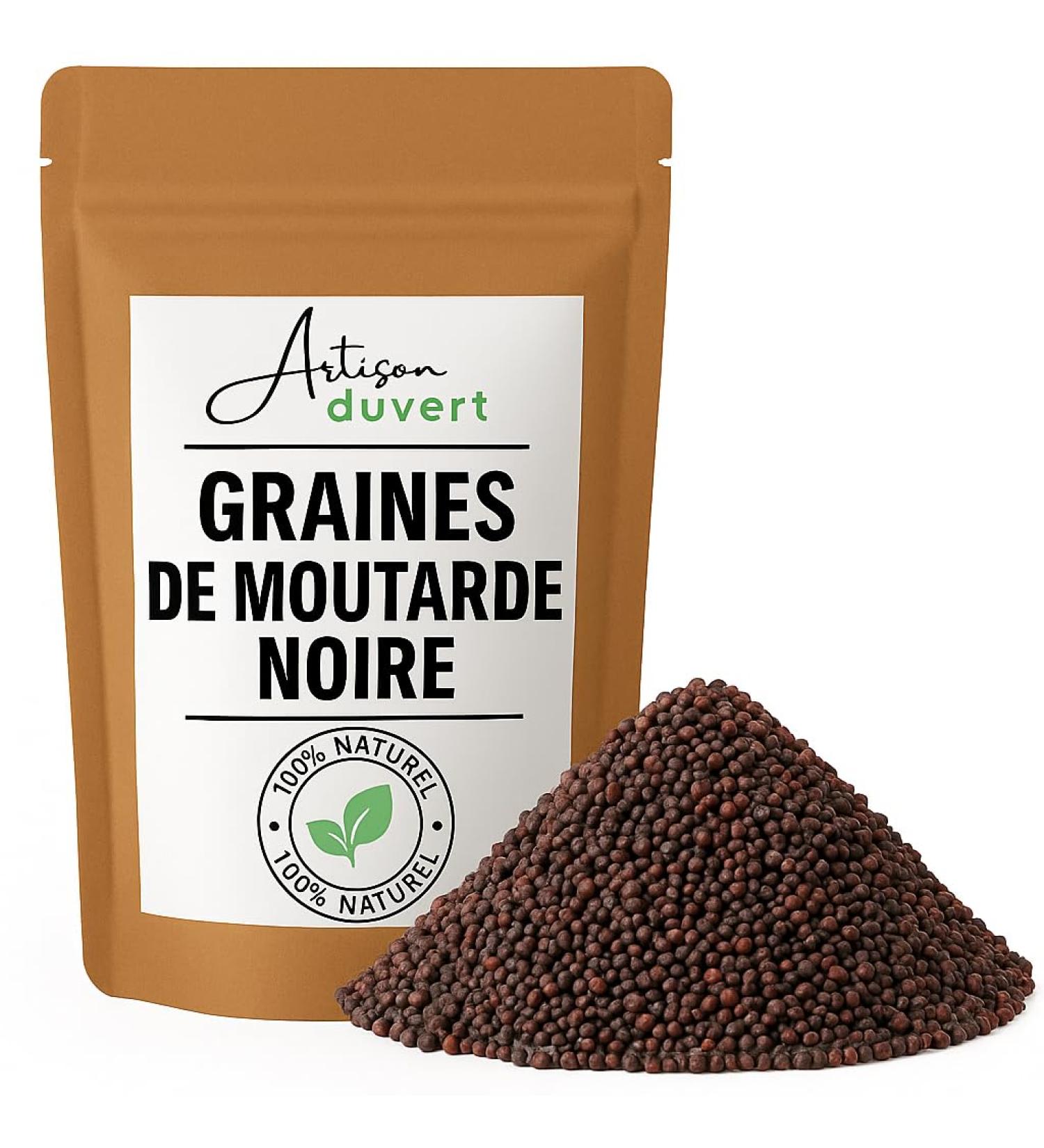 Graines de Moutarde Noire Moutarde Brune Enti re 100% Naturelle Pour Cuisine Pickles Moutarde l Ancienne et Condiments L Artisan du Vert (100g) - Buy Online on GoSupps.com