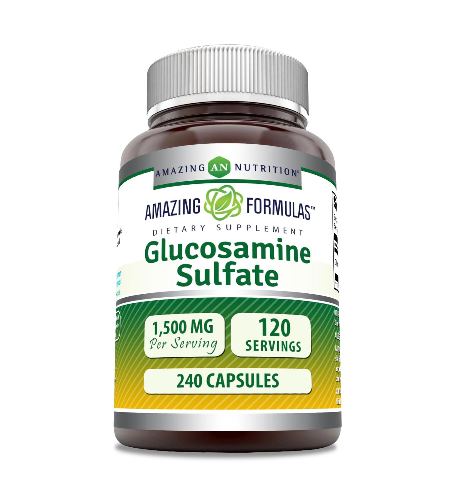Amazing Formulas Glucosamine Sulfate 1500 mg | Capsules Supplement | Non-GMO | Gluten Free | Made in USA (240 Count)