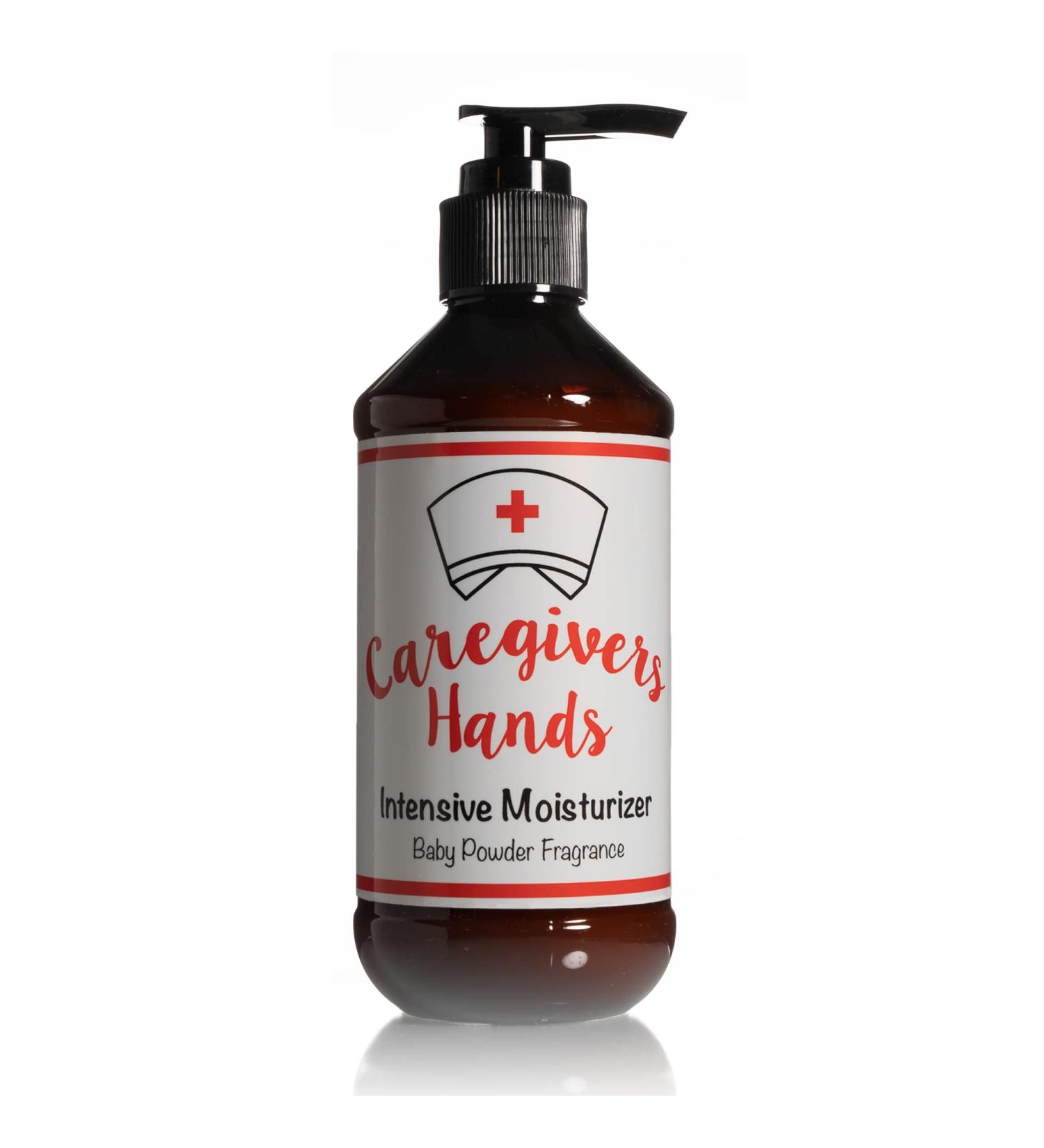 Caregivers Hands Intensive Moisturizer - Best Lotion for Extremely Dry Skin 8 oz - Baby Powder Fragrance - Perfect for Hands & Feet - Buy Online on GoSupps.com