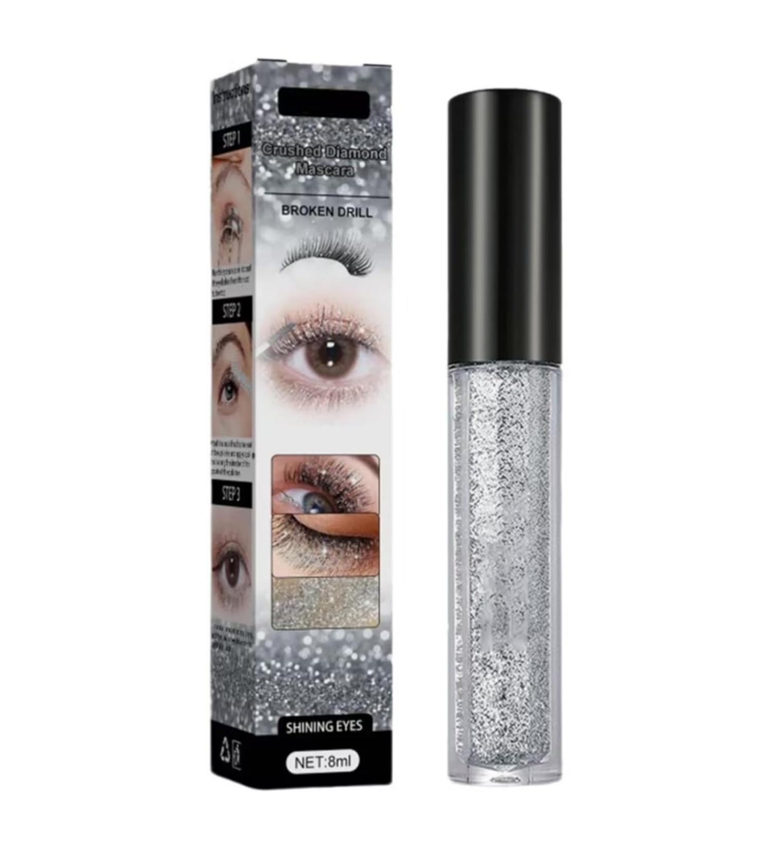 Glitter Mascara Glitter Diamond Mascara Broken Drill Shiny Mascara Long Lasting Waterproof Volume and Length Color Mascara Anti-smudge Diamond Mascara Women's Makeup Gift (1PC 8ml) - Buy Online on GoSupps.com