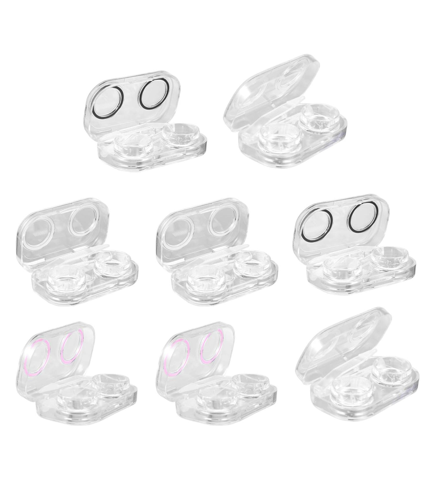 BUIFULSIC HALTER 1 Set 8st glasses case Transparent contact lens container boxes for contact lenses Storage container for contact lenses Eye lens container plastic case invisible