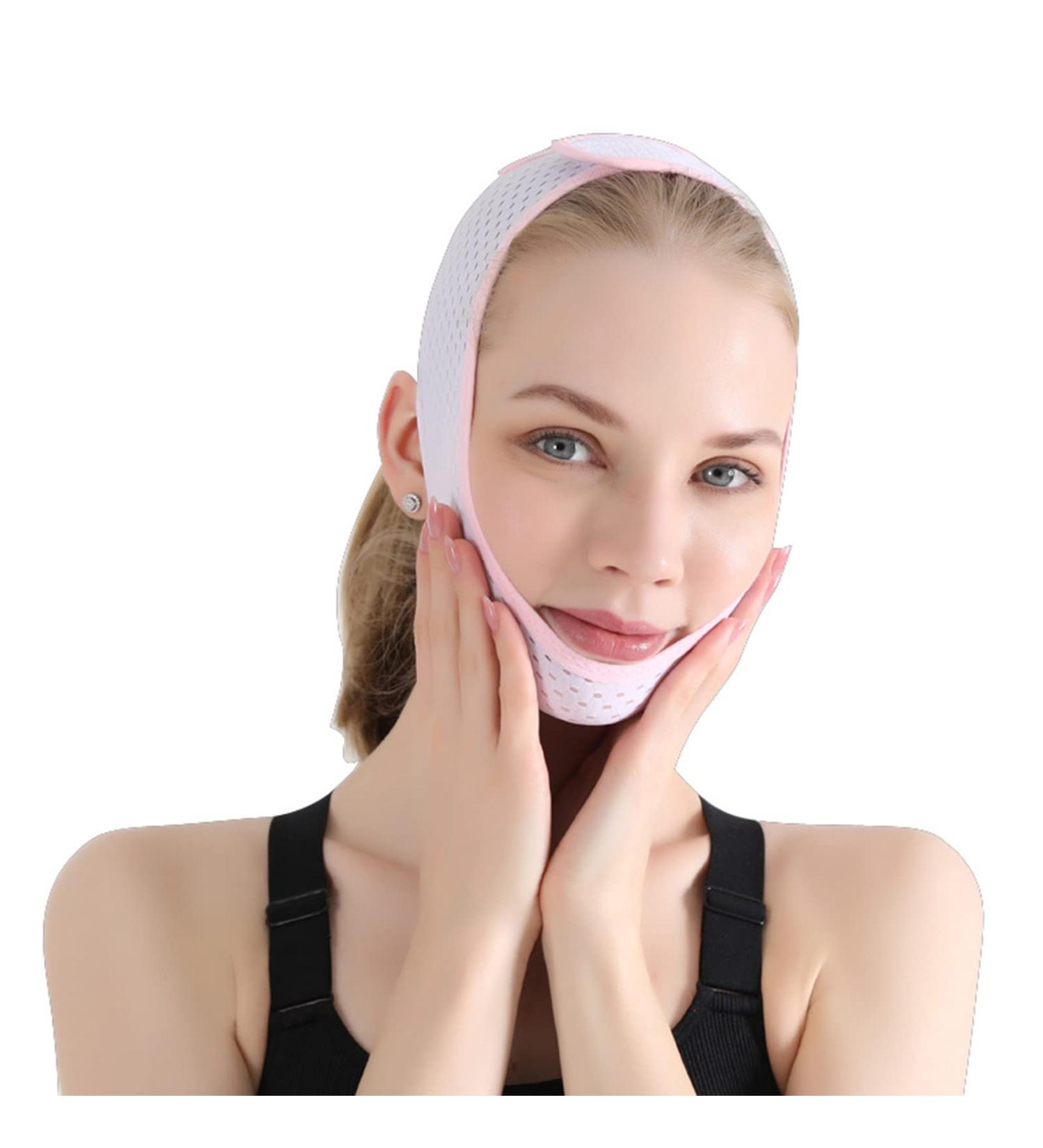 Breathable Face Slimming Strap Reusable V Line Face Lifting Belt Double Chin Reducer Mask Chin Up Mask V Shaped Slimming Face Mask for Womens and Men - Buy Online on GoSupps.com