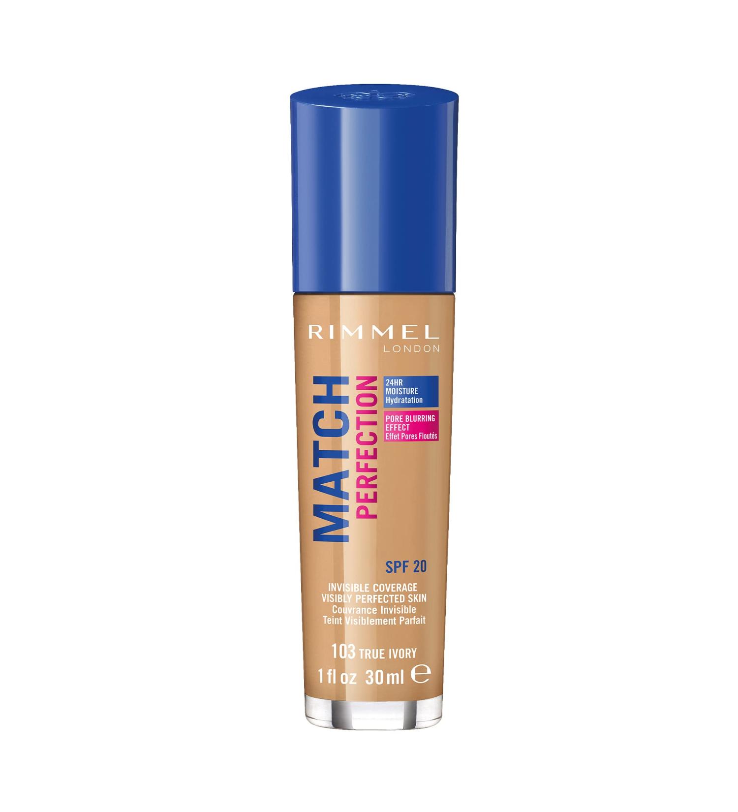 Rimmel London Match Perfection Foundation SPF 20 - 103 True Ivory 30ml | Buy Internationally at Your Store Name - Buy Online on GoSupps.com