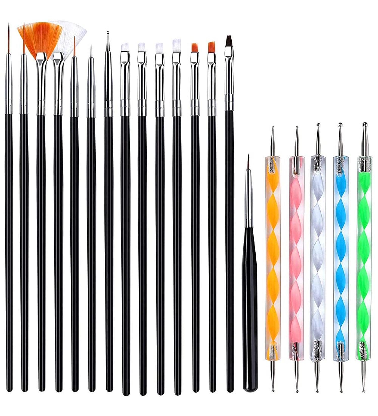 ANCLLO 15pcs Nail Art Brush Set - Professional Nail Painting & Dotting Tools for DIY Nail Design - Buy Online on GoSupps.com