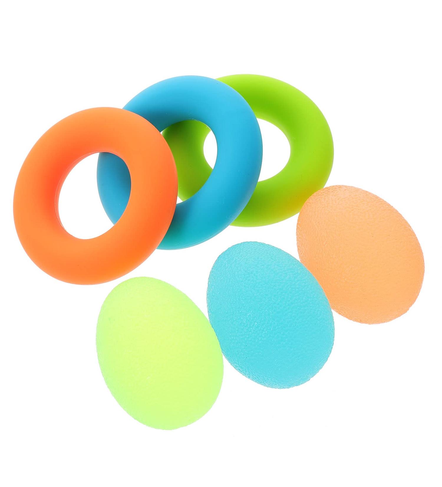 LUOZZY Hand Exercise Balls Grip Rings Kit for Strengthening Grip Reducing Stiffness Arthritis Pain Relief Exerciser - Buy Online on GoSupps.com