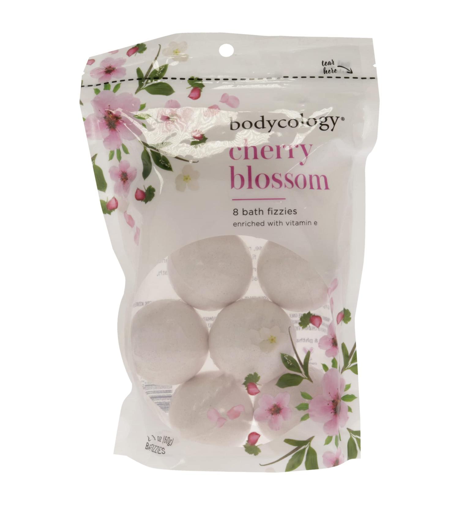 Bodycology Cherry Blossom Bath Fizzies Soak Balls 8 Count