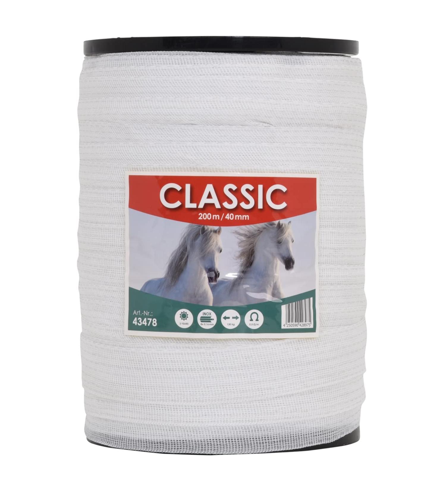 Voss.Farming 40mm Classic Pasture Fence Band - 800m Niro White Electric Horse & Pony Fencing - Buy Online on GoSupps.com