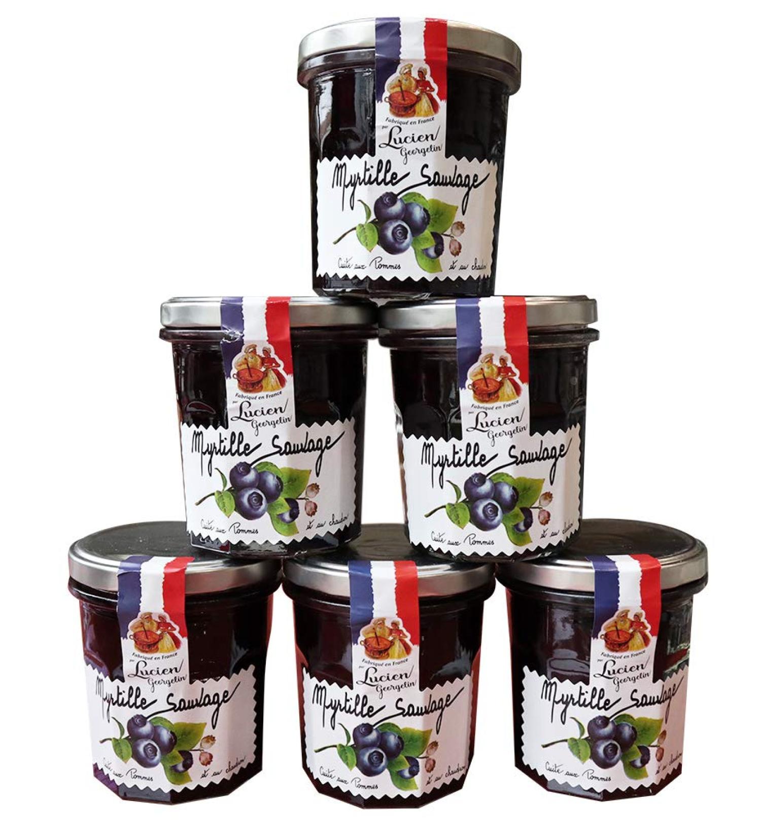 LUCIEN GEORGELIN Pack of 6 Wild Blueberry Preparations 320g Lucien Georgelin