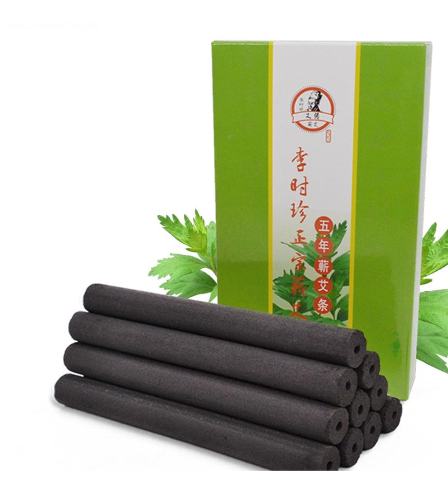 10 Pcs 1.2x12cm Smokeless Moxa Rolls Nature Wild Moxa Sticks Bar for Moxibustion (Black) - Buy Online on GoSupps.com