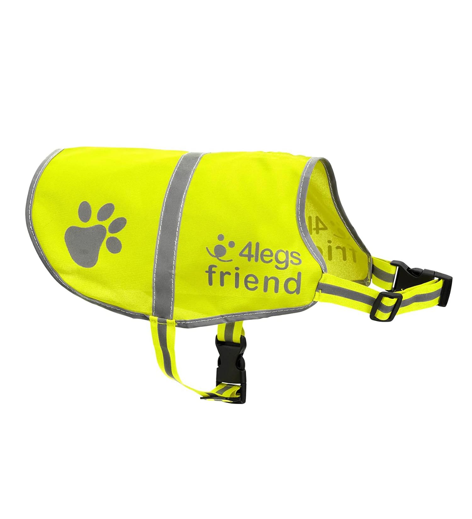 Buy Yellow Dog Safety Reflective Lightweight Vest - High Visibility Leash Hole 5 Sizes - Snap Lock Buckle for Ultimate Dog Safety in Day & Night Outdoor Activities - Buy Online on GoSupps.com