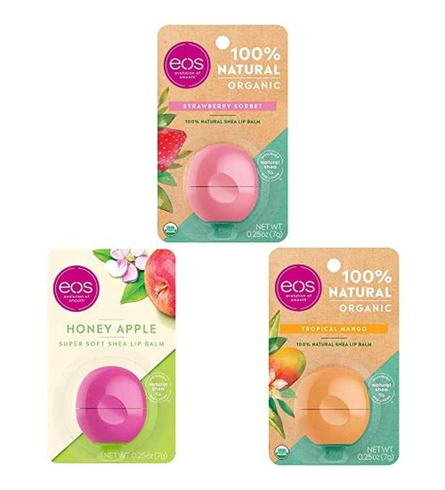 eos Lip Balm Sphere Variety Pack | Moisturizing Gluten-Free Lip Care | Sustainably Sourced | Long Lasting Hydration | 3 Pack - Buy Online on GoSupps.com