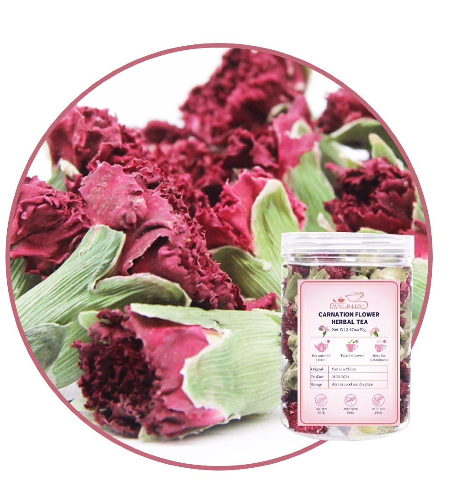 LWXLJMJZC Dried Carnation Flower Tea Loose Leaf Carnation Herbal Tea Healthy Blooming Flower Tea 2.47oz/70g 70g Carnation Flower Tea - Buy Online on GoSupps.com