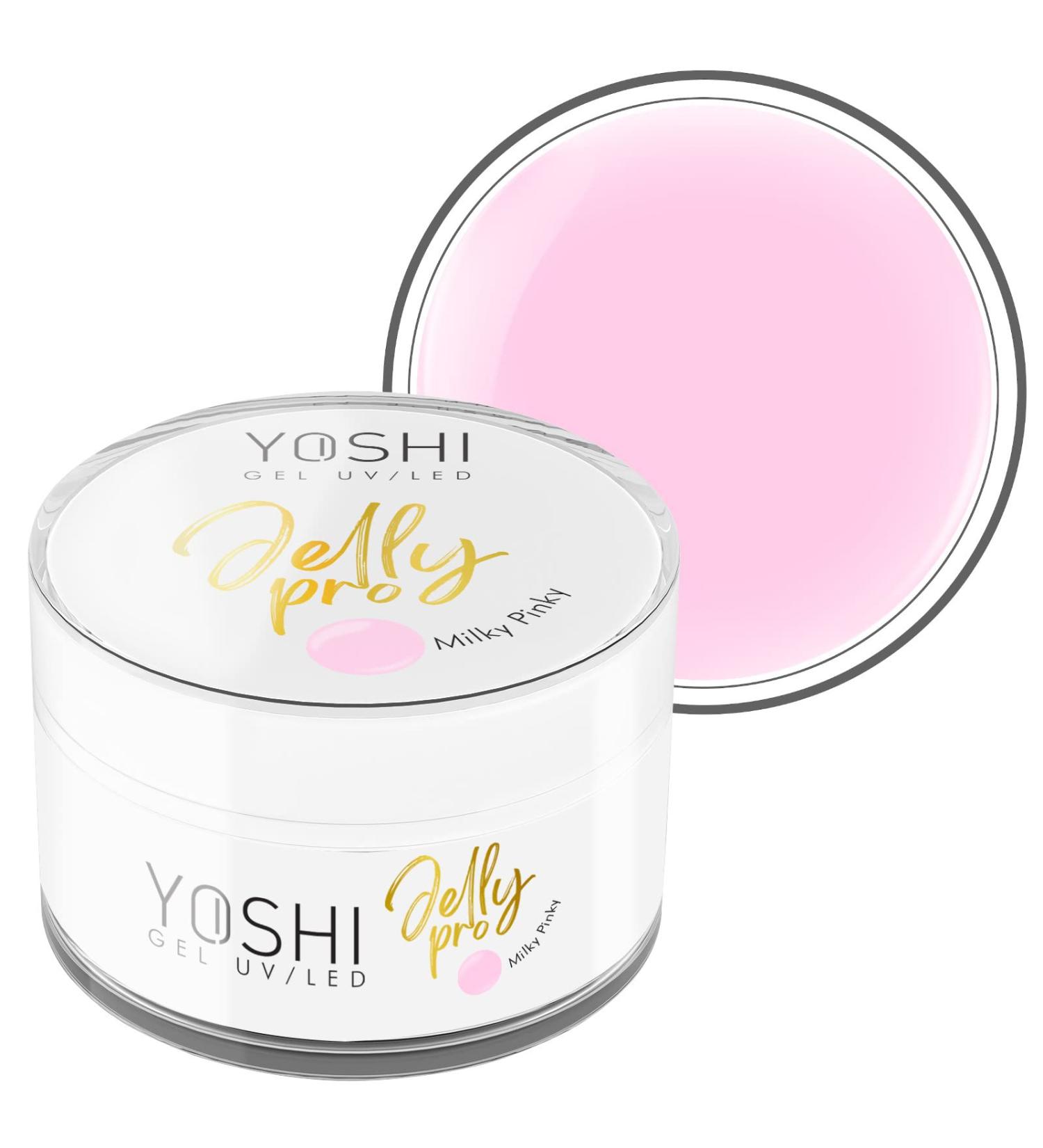 Yoshi Jelly Pro Gel Nails 15 ml - Extra Strong Manicure UV Gel - Professional Gel Nails - Builder Gel for Nails - UV and LED - Gel for Gel Nails - Milky Pink - Buy Online on GoSupps.com