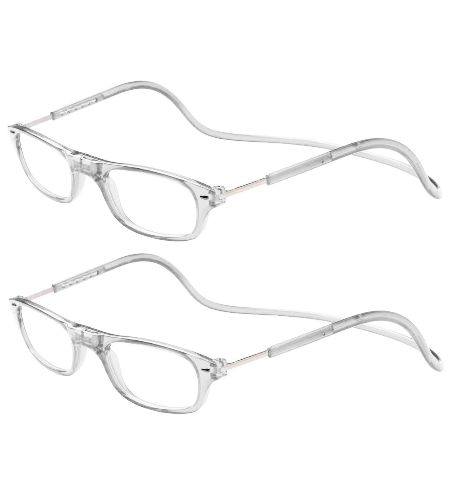 TBOC Pack: Reading Glasses +3.00 Diopter | Foldable Clip-On Presbyopia Aid for Men & Women - 2 Units Transparent - Buy Online on GoSupps.com