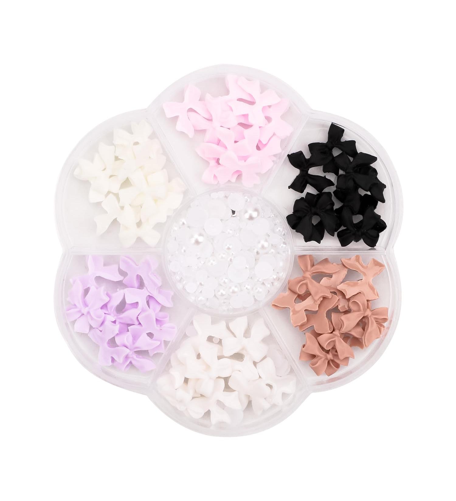 Bow Nail Charms Colorful Bow-Knot Nail Stud Rhinestones Crystal 3D Nail Charms Nail Design Stones for Jewelry Craft DIY Decoration - Buy Online on GoSupps.com