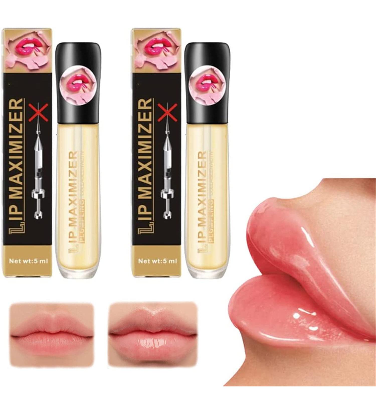 2Pcs Lip Plumper Vitamin E Lip Plumping Serum Lip Maximizer Hyaluronic Lip Plumper Lip Plumping Serum Instant Lip Filler for Moisturize Enhances Plump Gloss - Buy Online on GoSupps.com