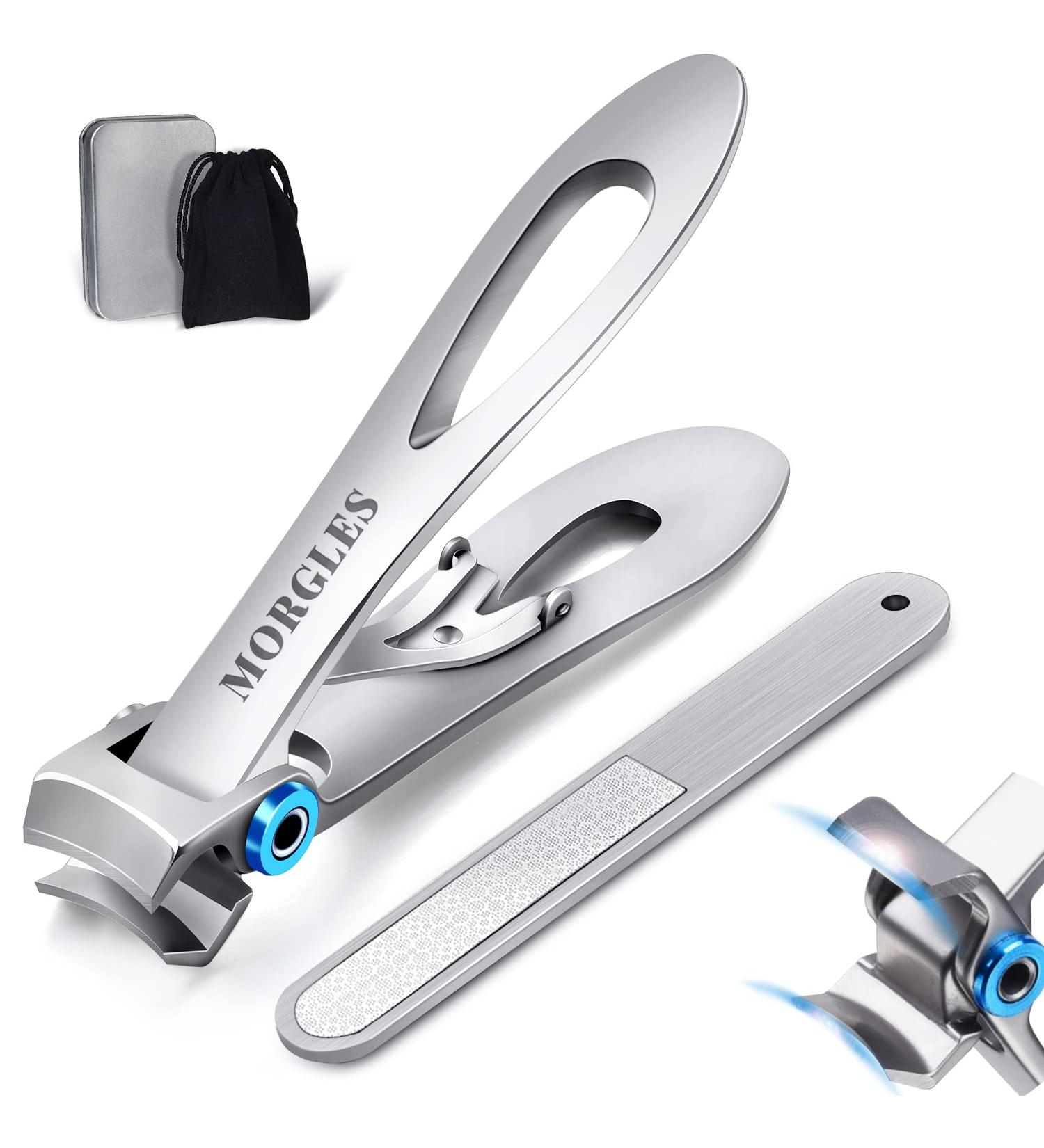 MORGLES Heavy Duty Nail Clippers for Thick Nails - 15mm Wide Opening, Strong and Large Toenail Cutter for Men, Seniors, Arthritis, Elderly - Includes Nail File - Buy Online on GoSupps.com