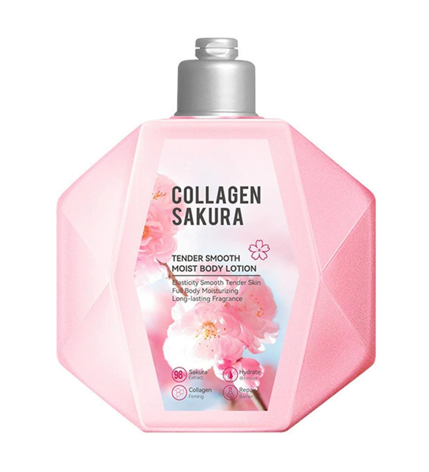 Cherry Blossom Collagen Body Lotion Firming Anti-Aging & Intense Hydration Body Milk Fast Absorbing Non-Sticky Nourishing Collagen Cream for Dry Skin Repair Silky Smooth for Women & Girls 300ml - Buy Online on GoSupps.com