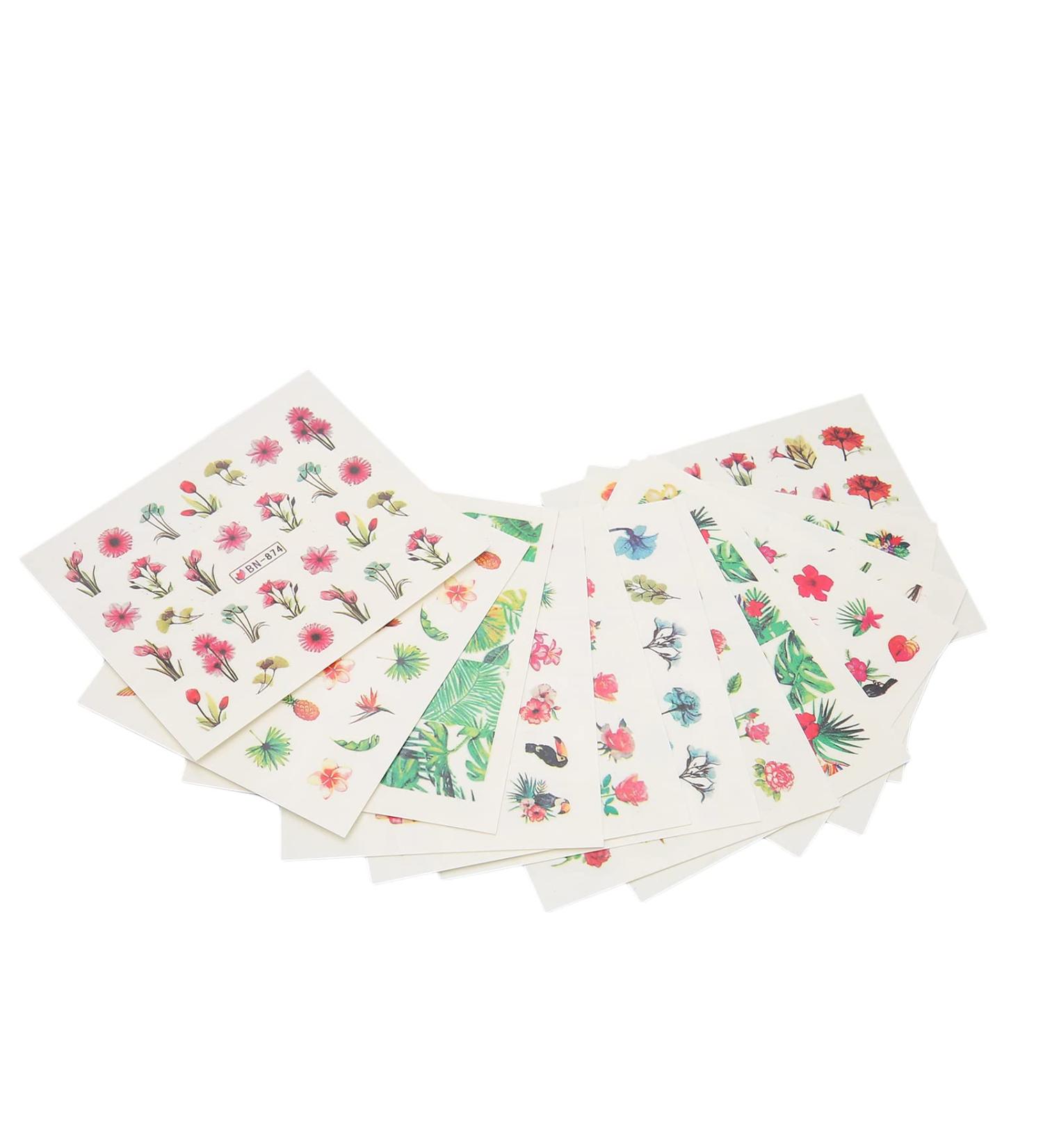 Nail Art Stickers Flowers Birds Nail Art Stickers Fashion Easy to Stick for Nail Salon for Home Use - Buy Online on GoSupps.com