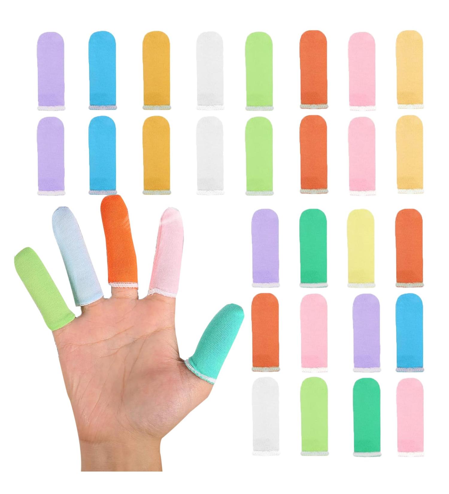 Cotton Finger Sleeves - 60 PCS Breathable Sweatproof Finger Gloves for Women Men (Random Color) - Buy Online on GoSupps.com
